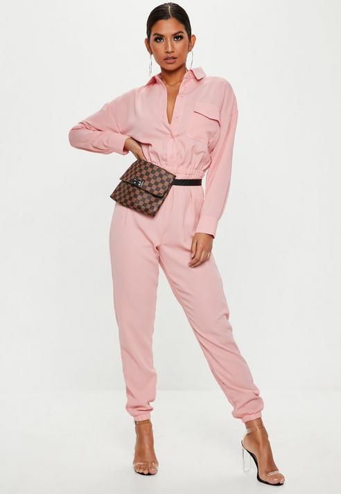 Missguided pink jumpsuit Clearance