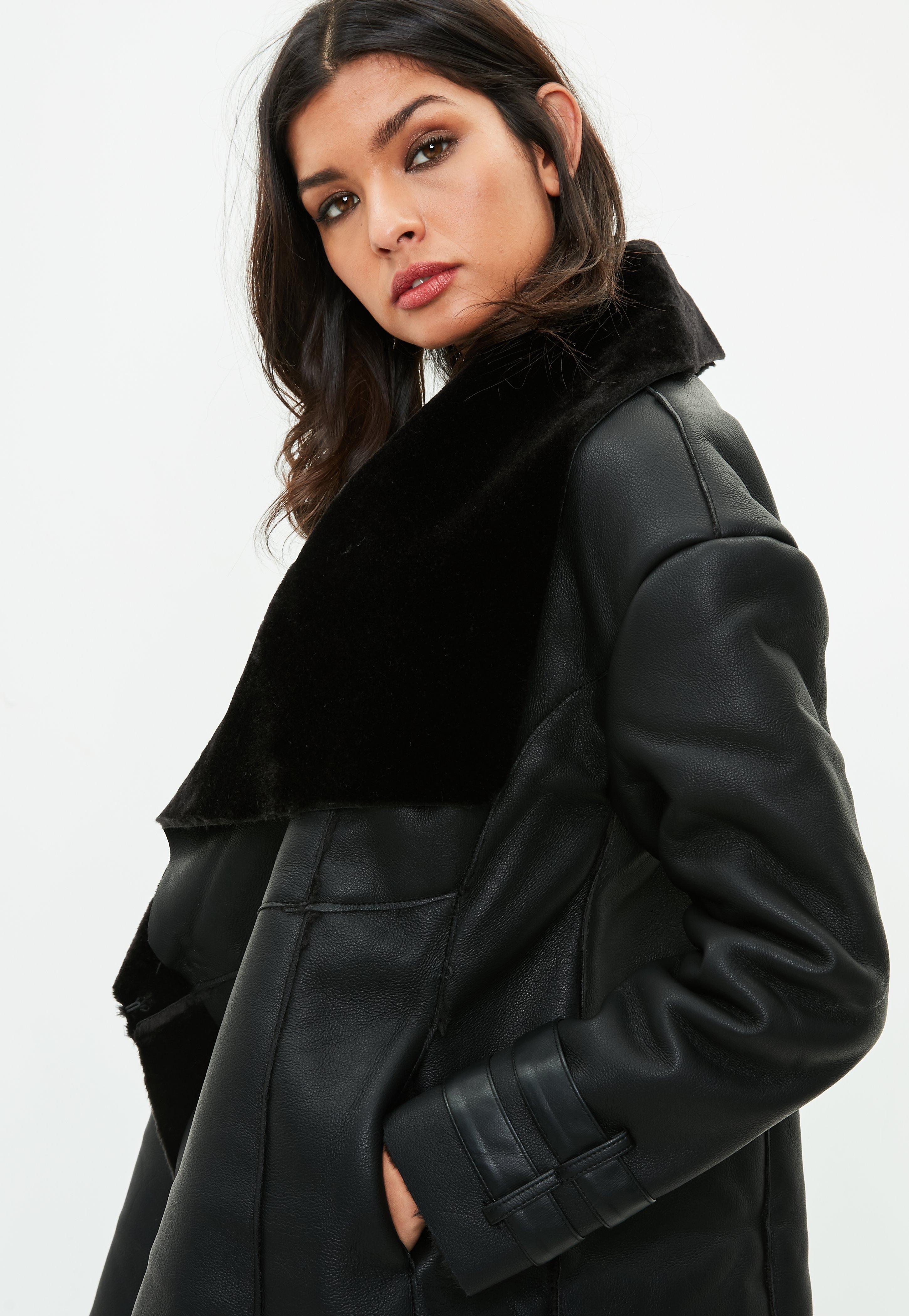 missguided waterfall shearling jacket Enjoy free shipping