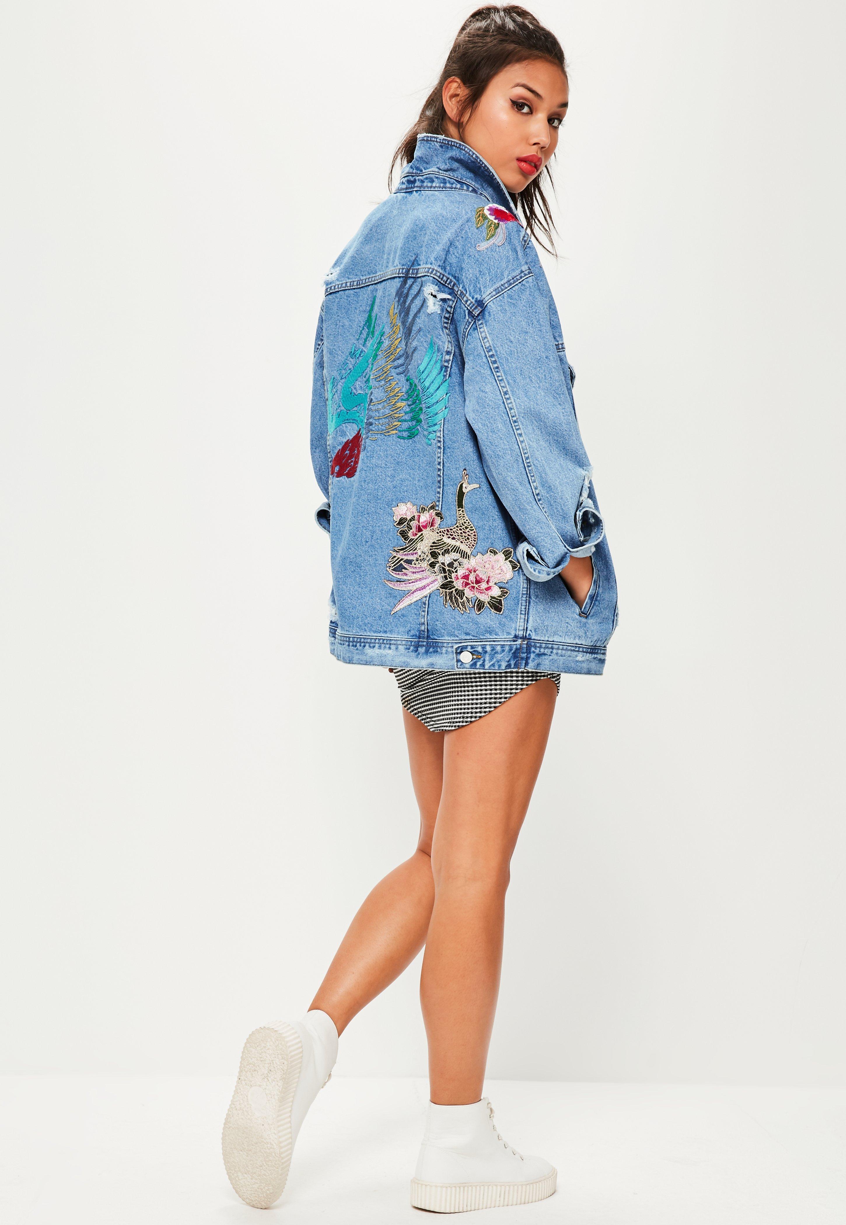 oversized embroidered denim jacket
