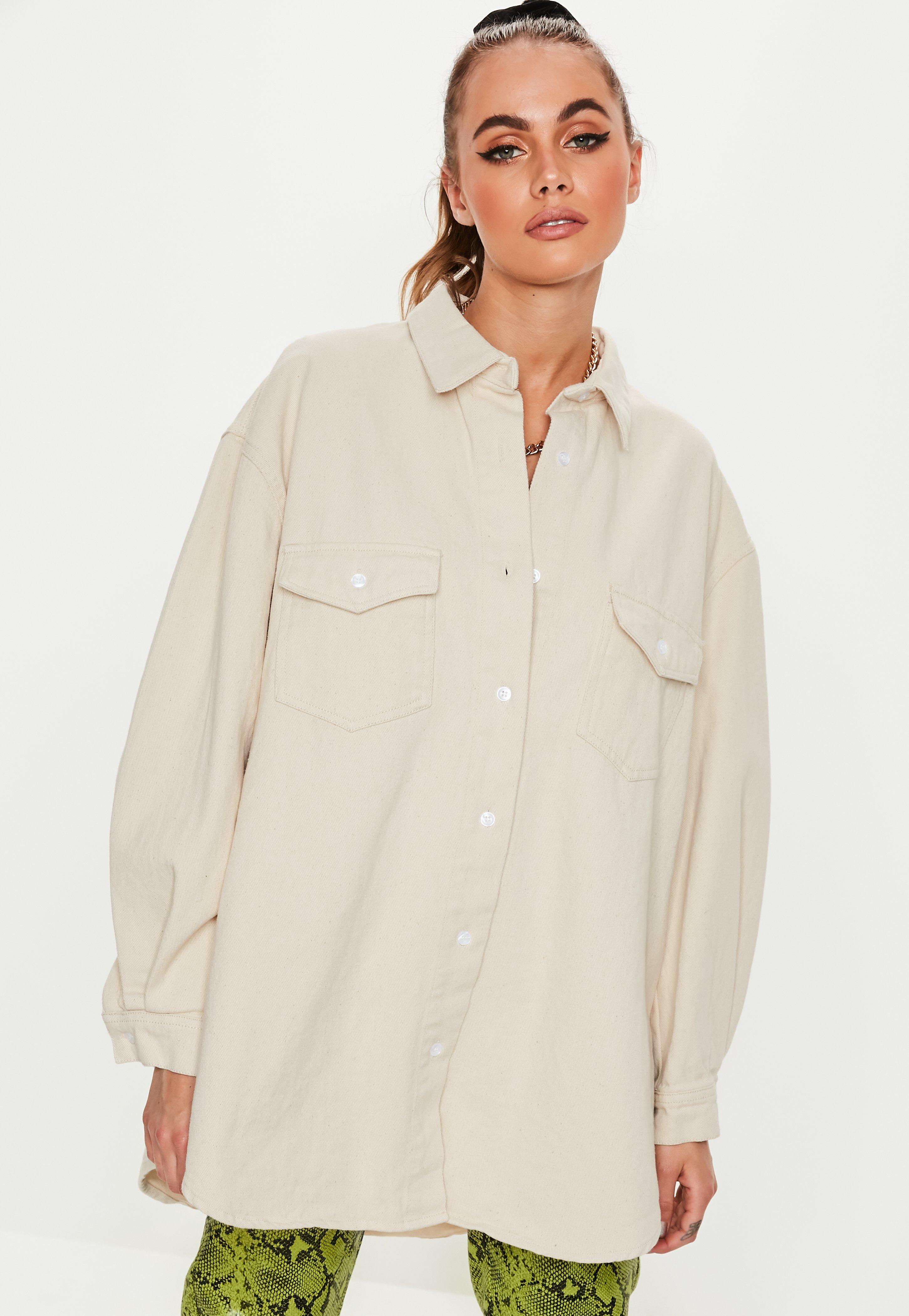 oversized denim boyfriend shirt