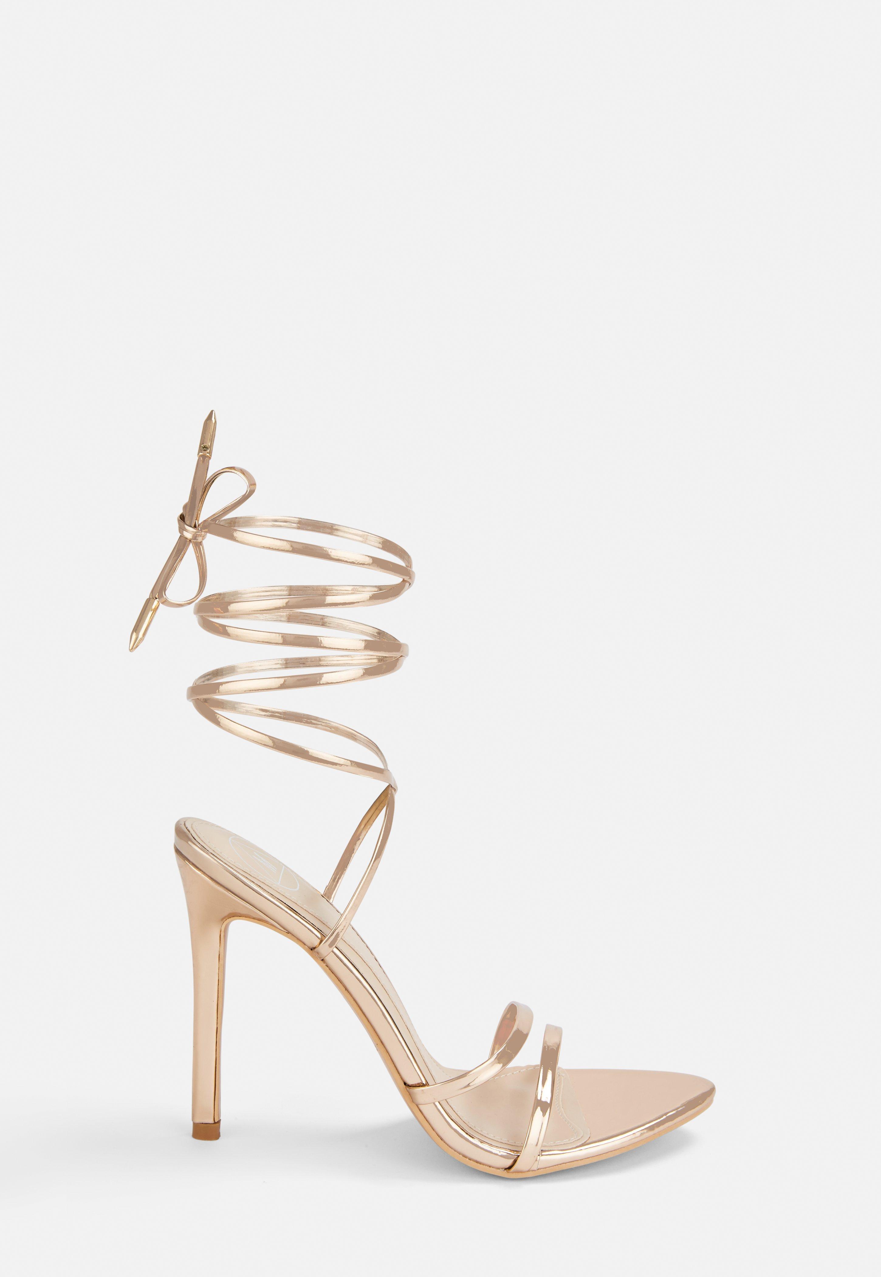 rose gold barely there heels