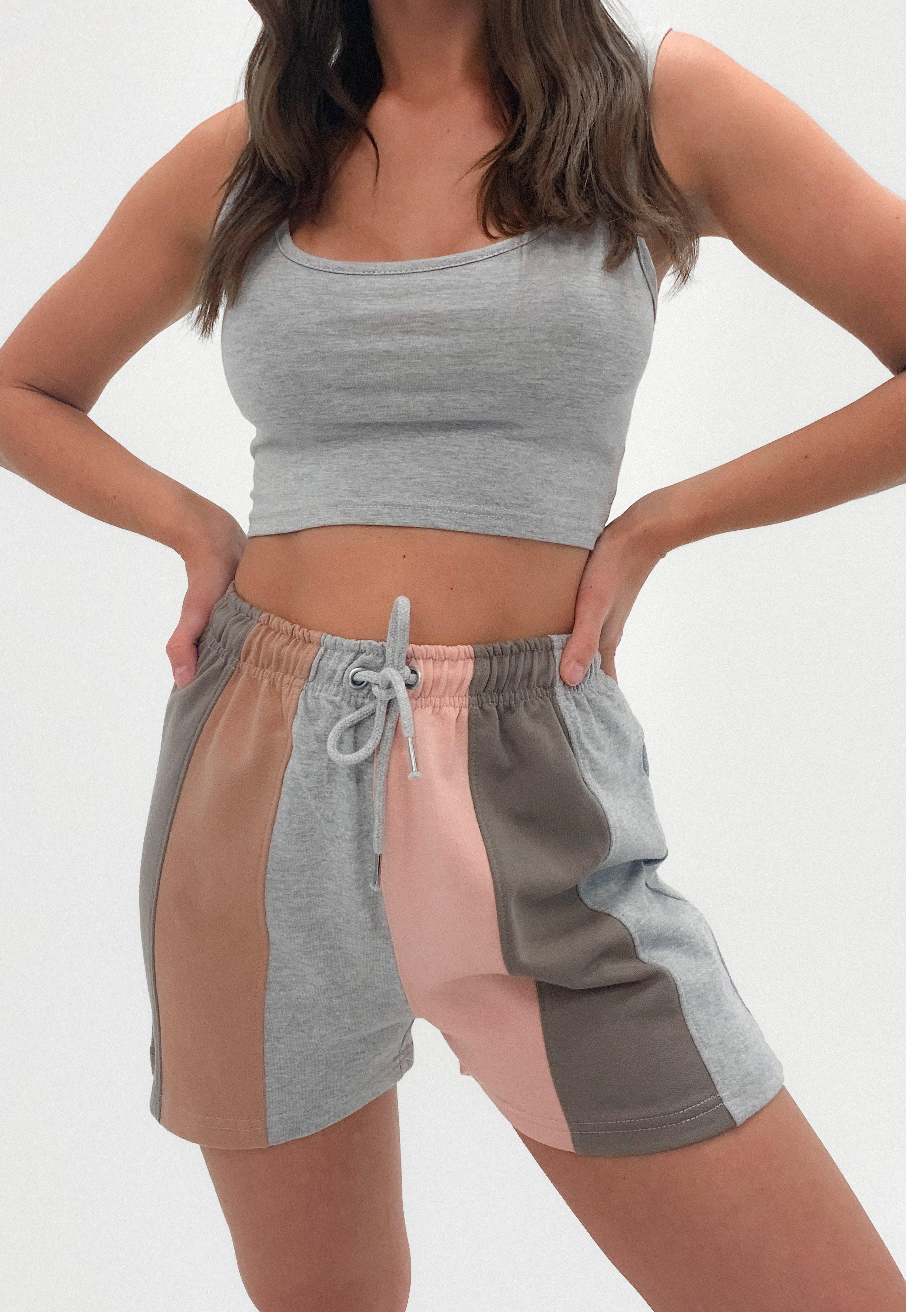 colorblock jogger shorts
