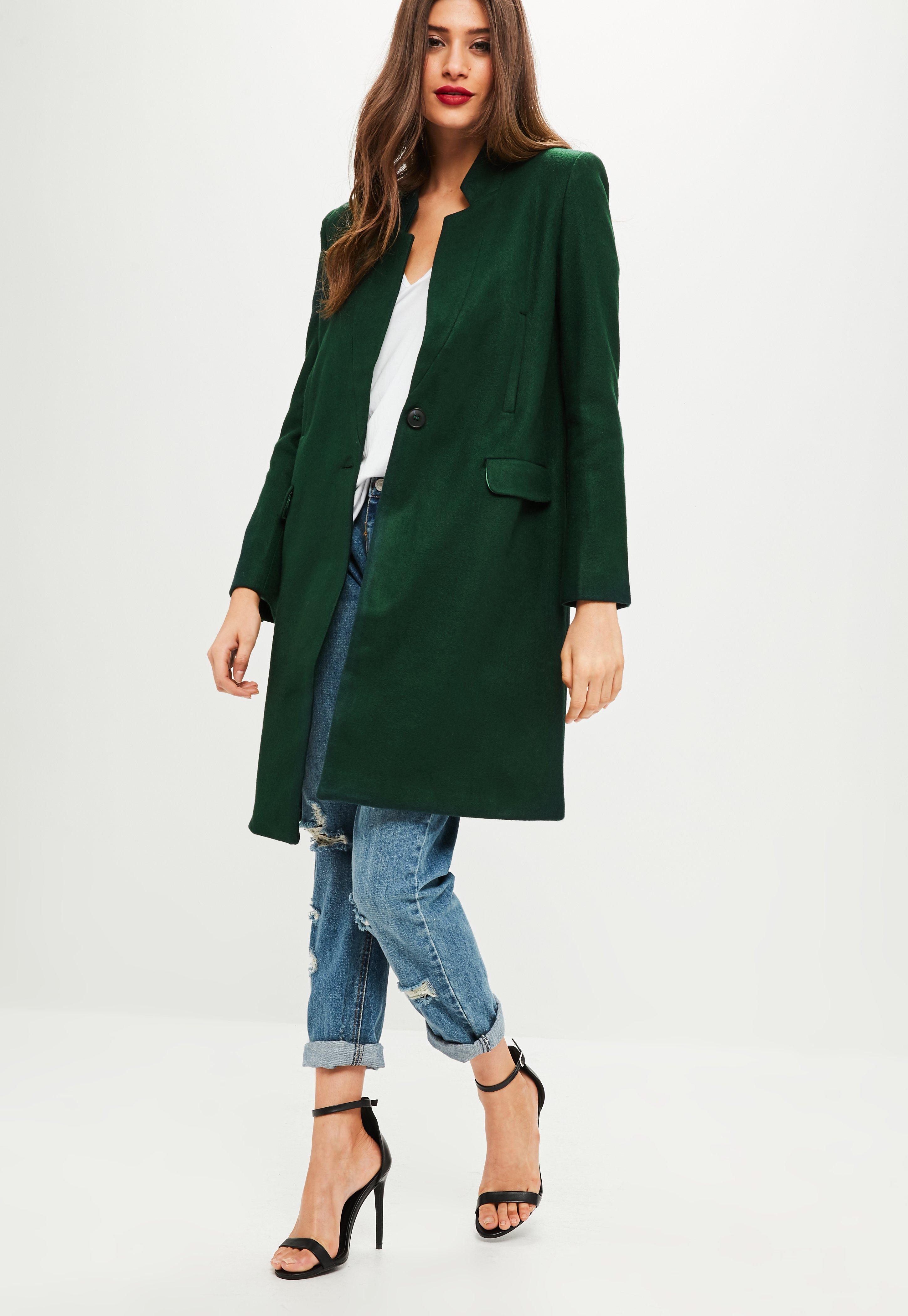 green longline coat