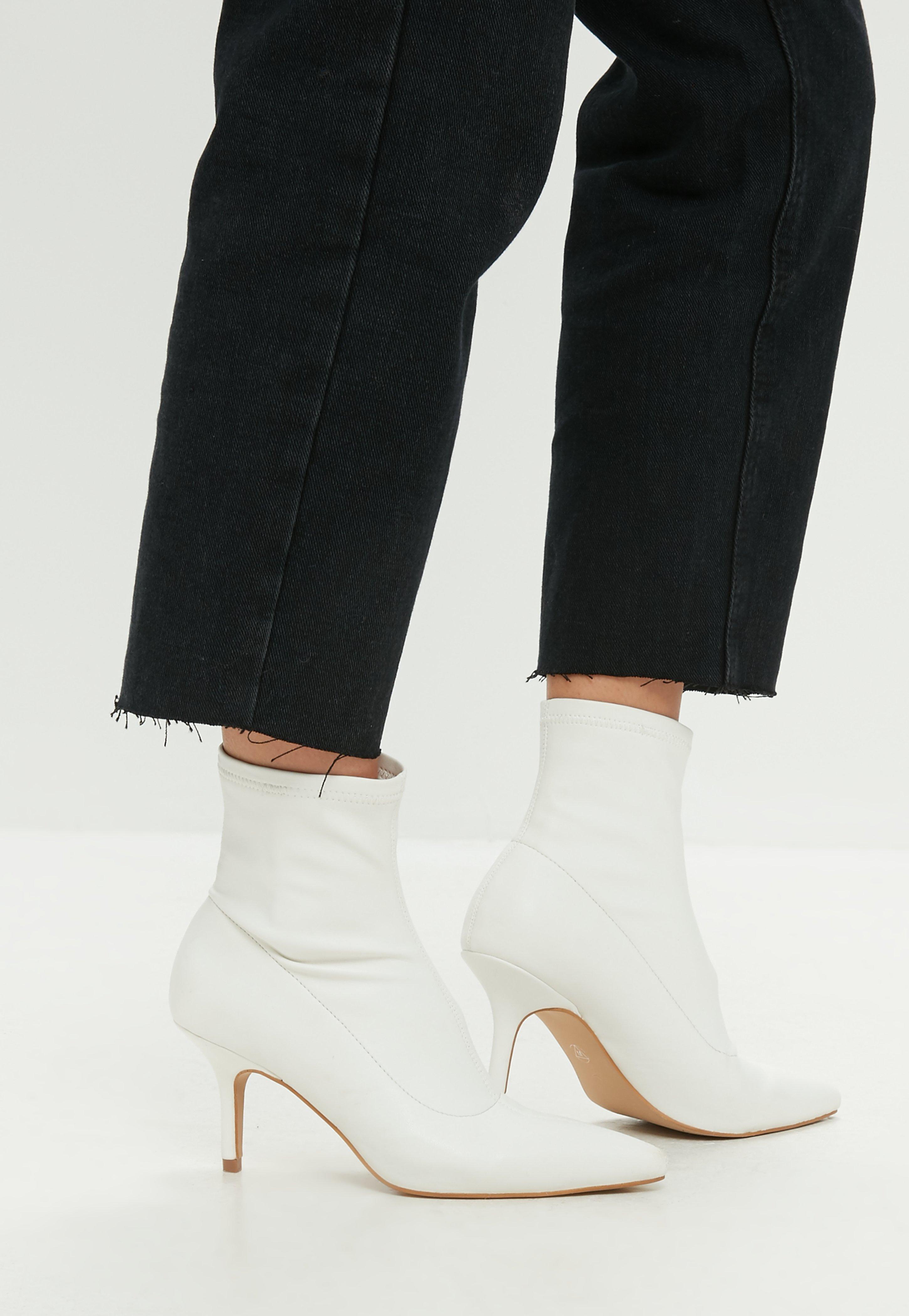 kitten heel white boots