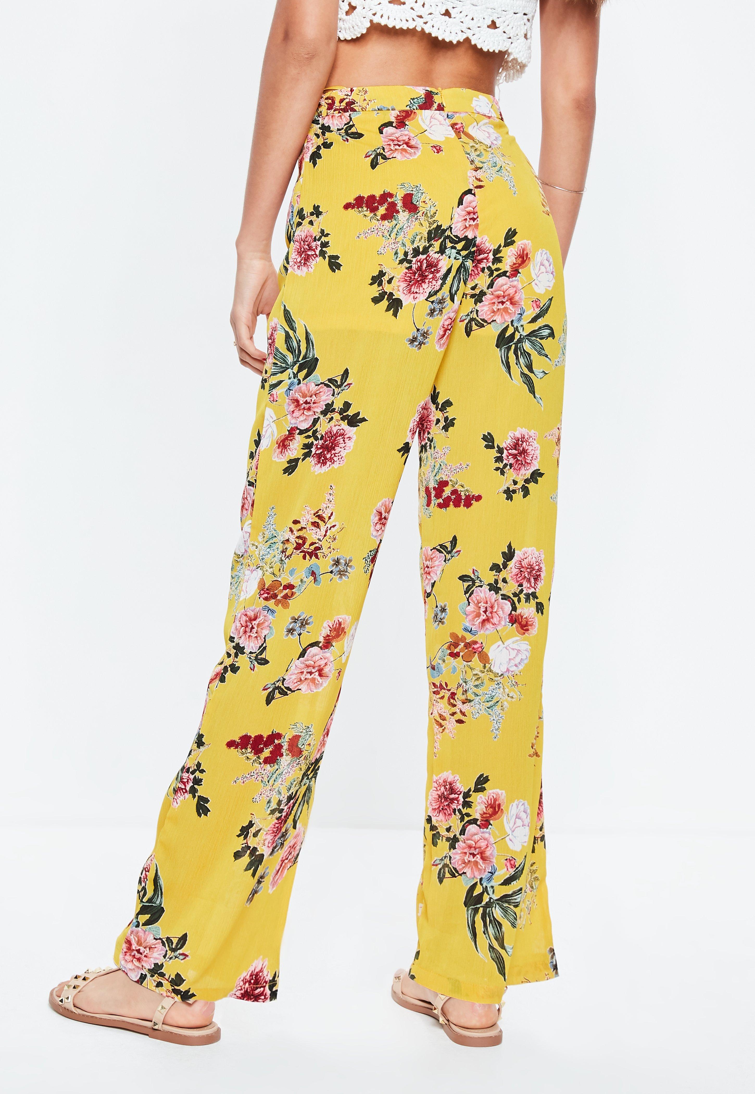 yellow patterned trousers