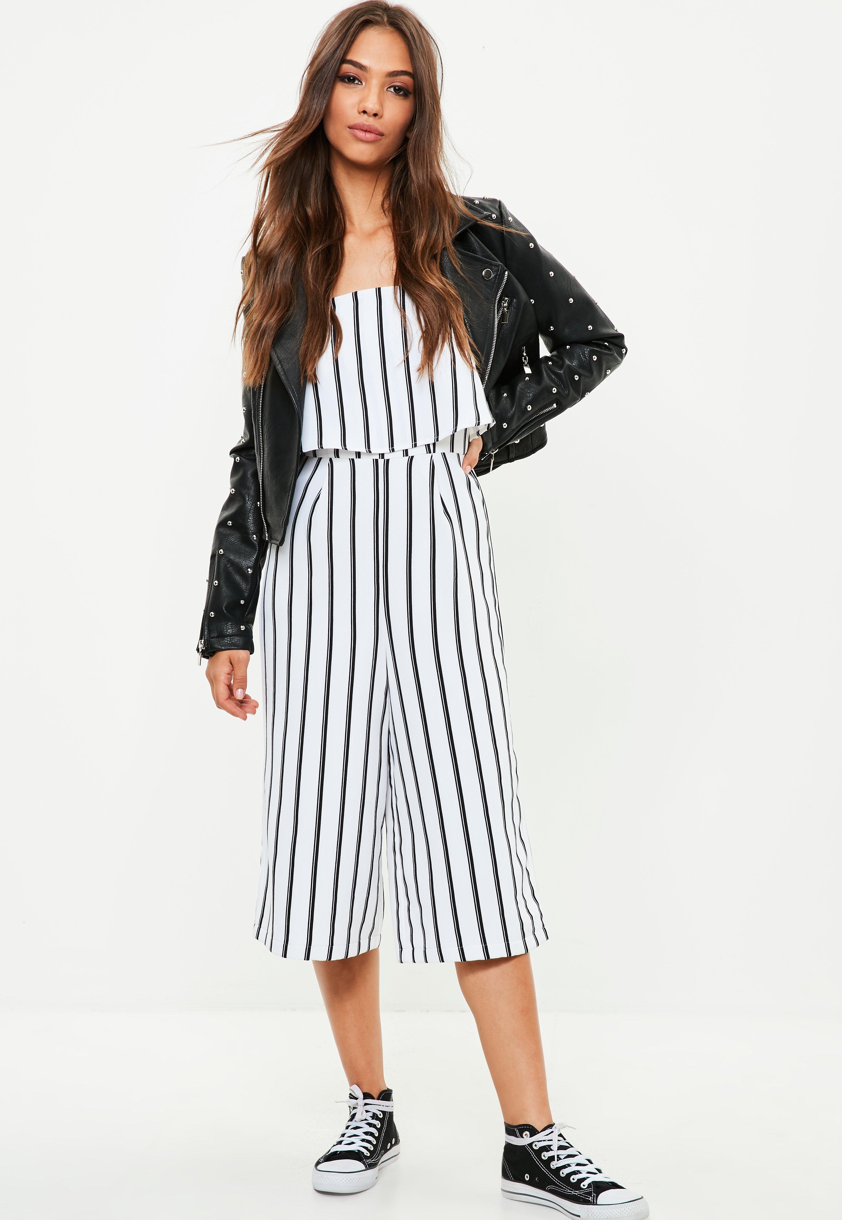 missguided striped jumpsuit