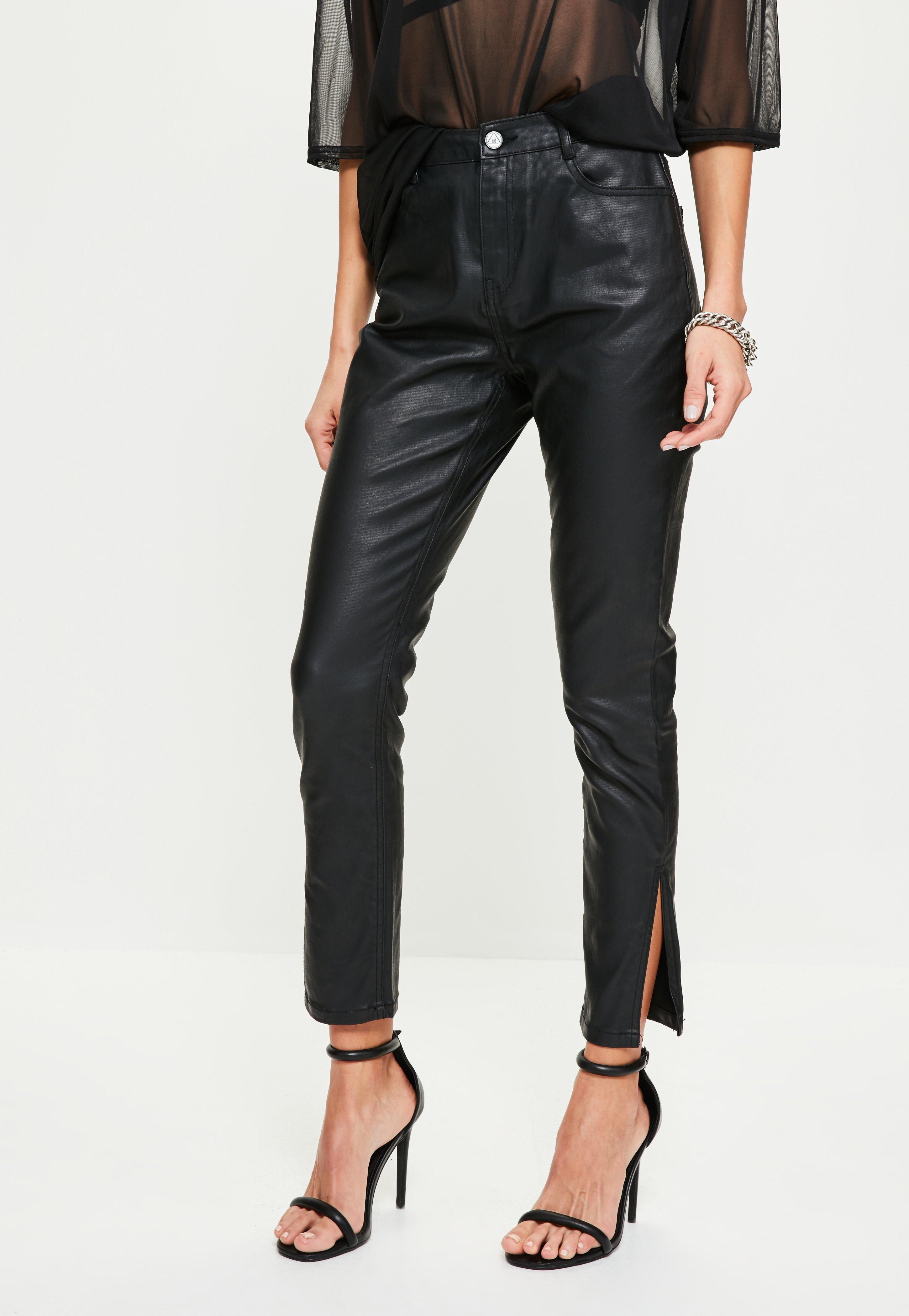 Missguided Denim Premium Black Sinner High Waisted Coated Skinny Jeans - Lyst