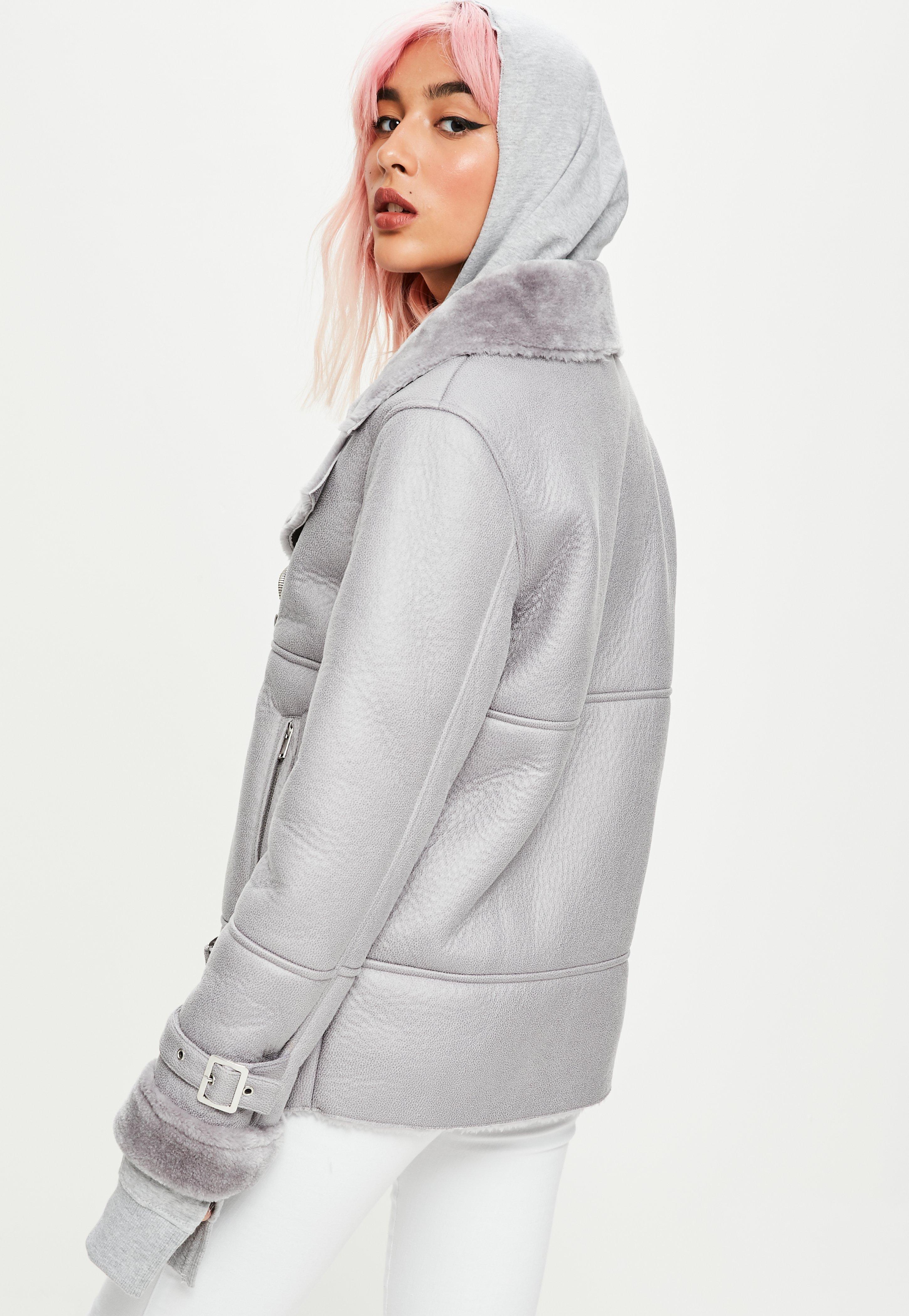 Light grey aviator jacket Clearance