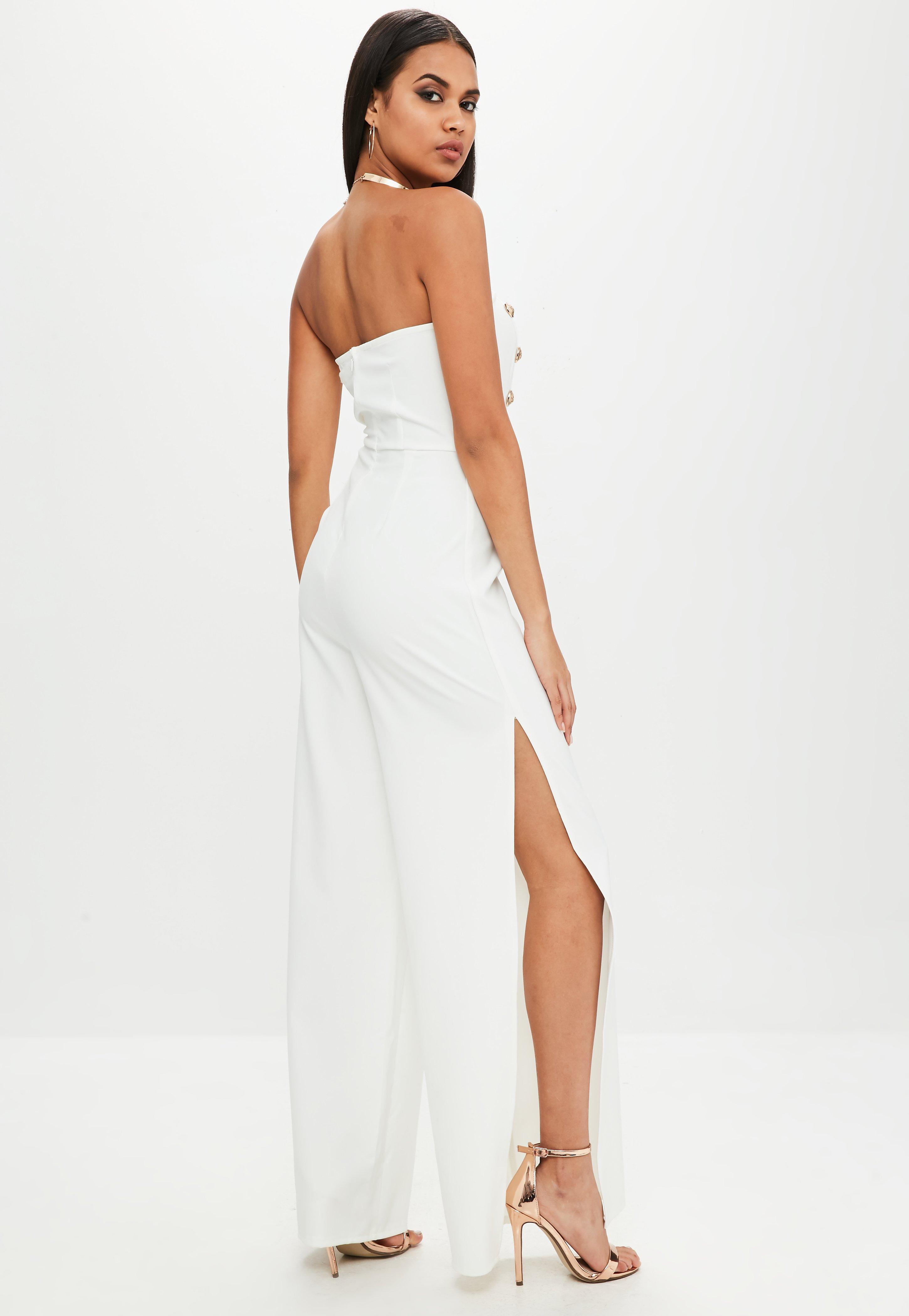 white split leg jumpsuit