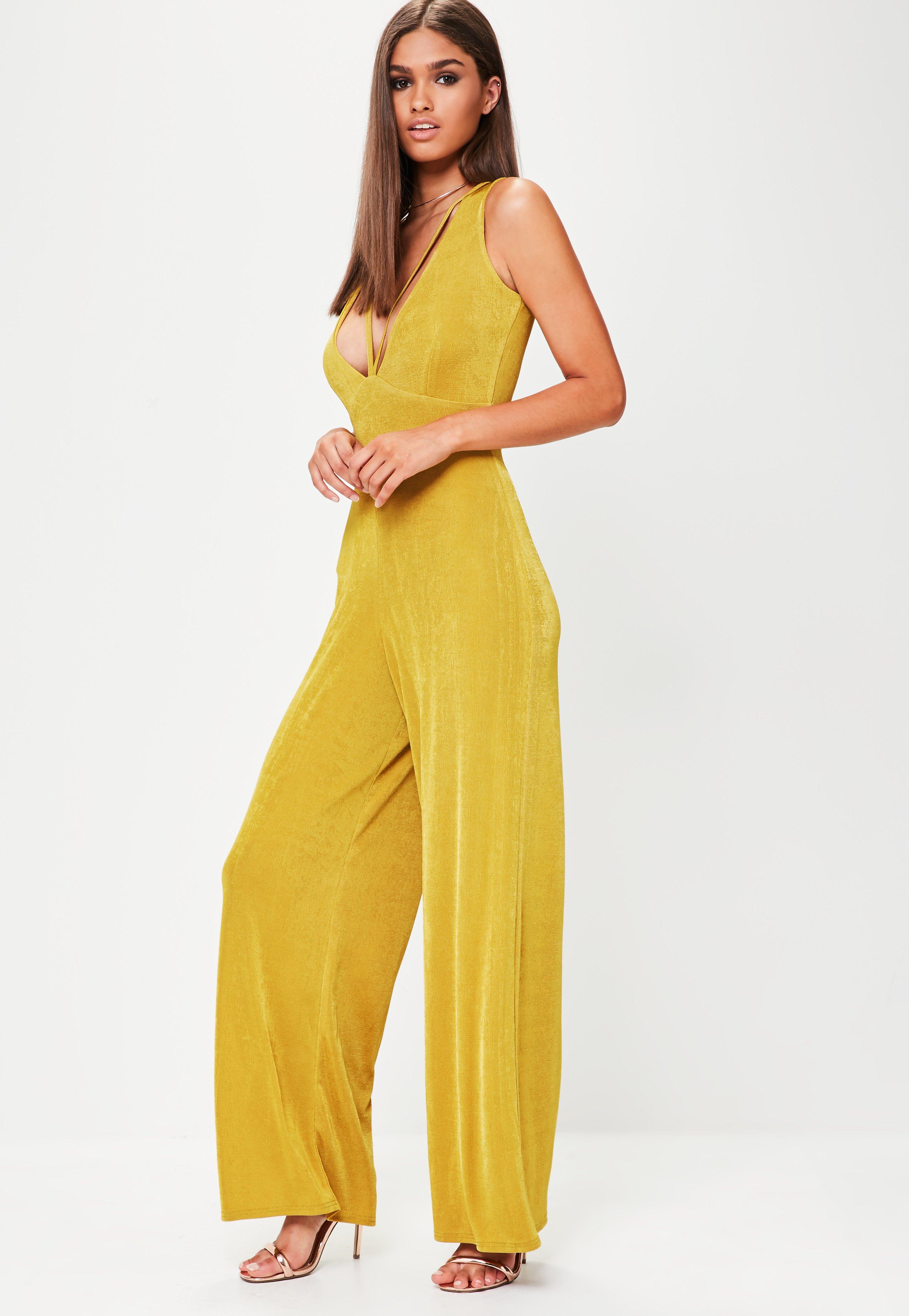 missguided yellow jumpsuit