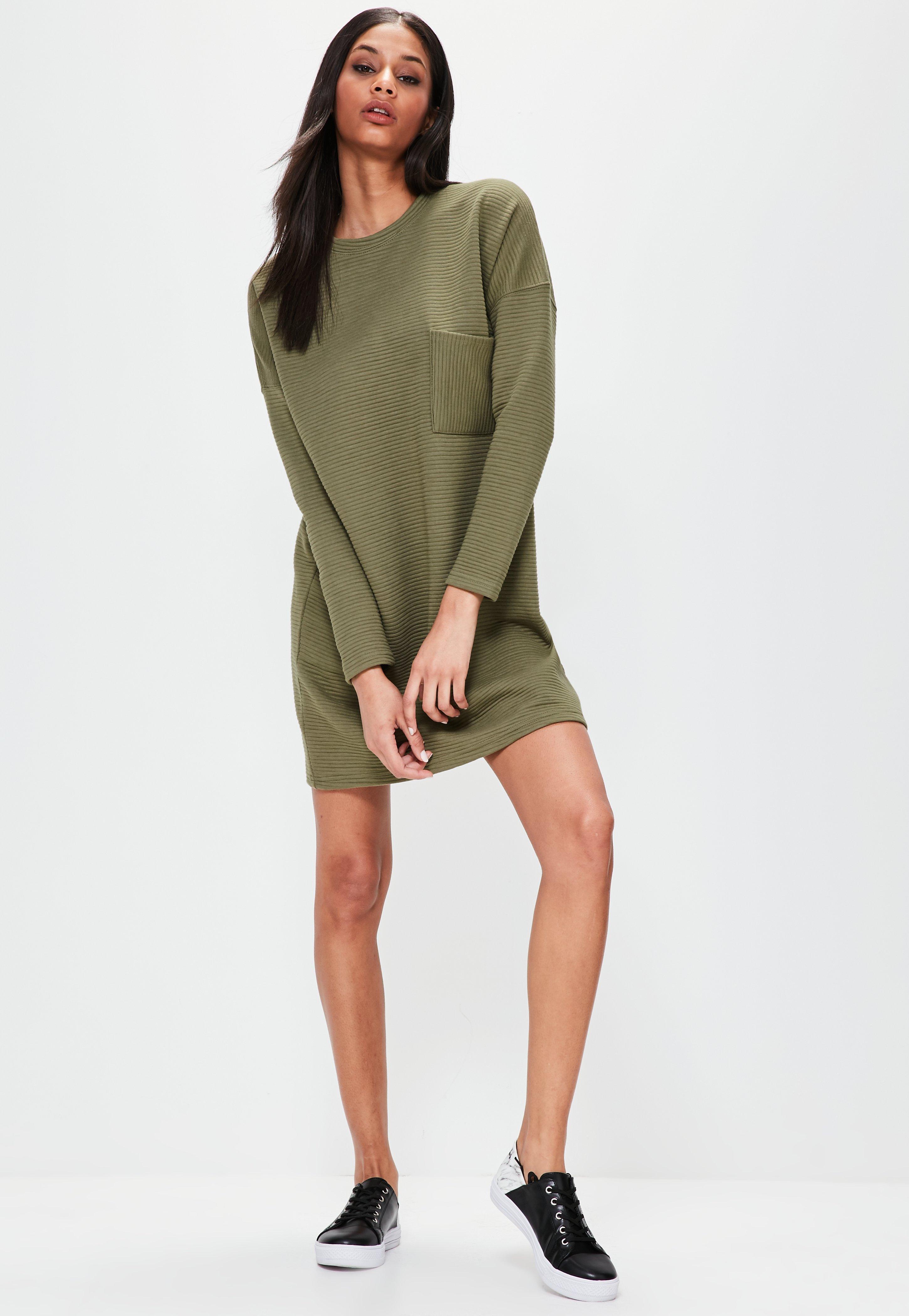 womens khaki jumper dress