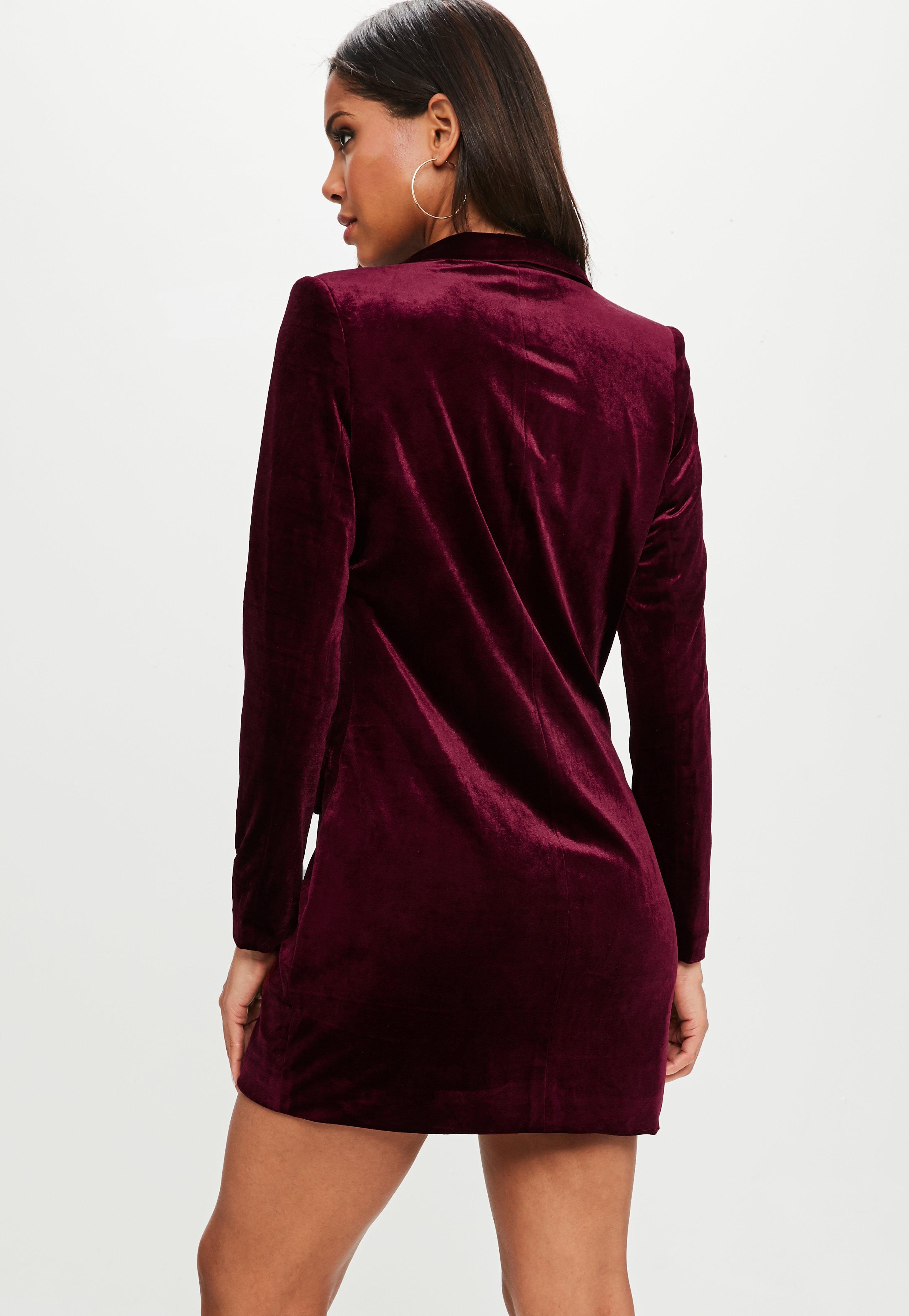 missguided velvet blazer dress