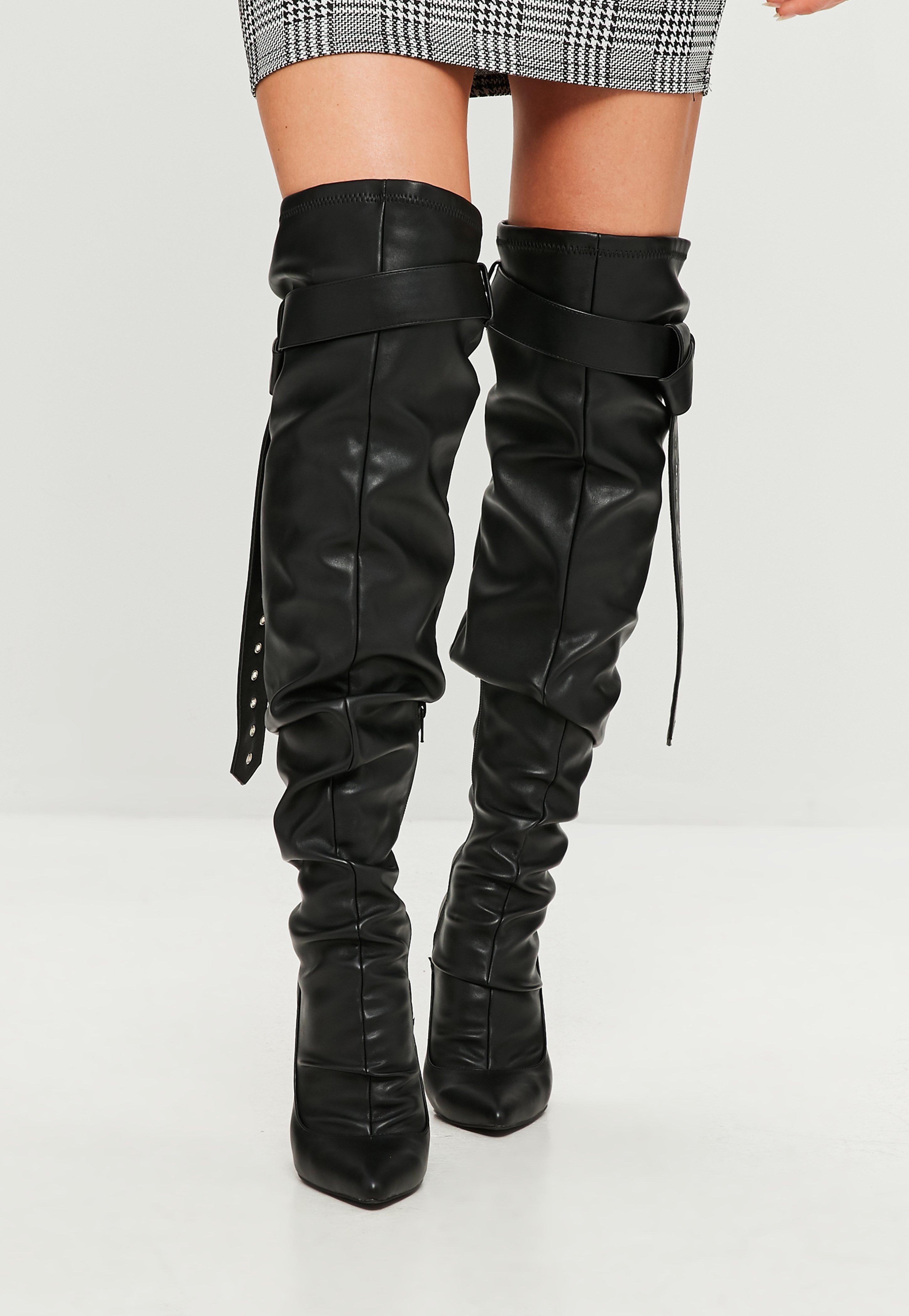 thigh high boots waist belt