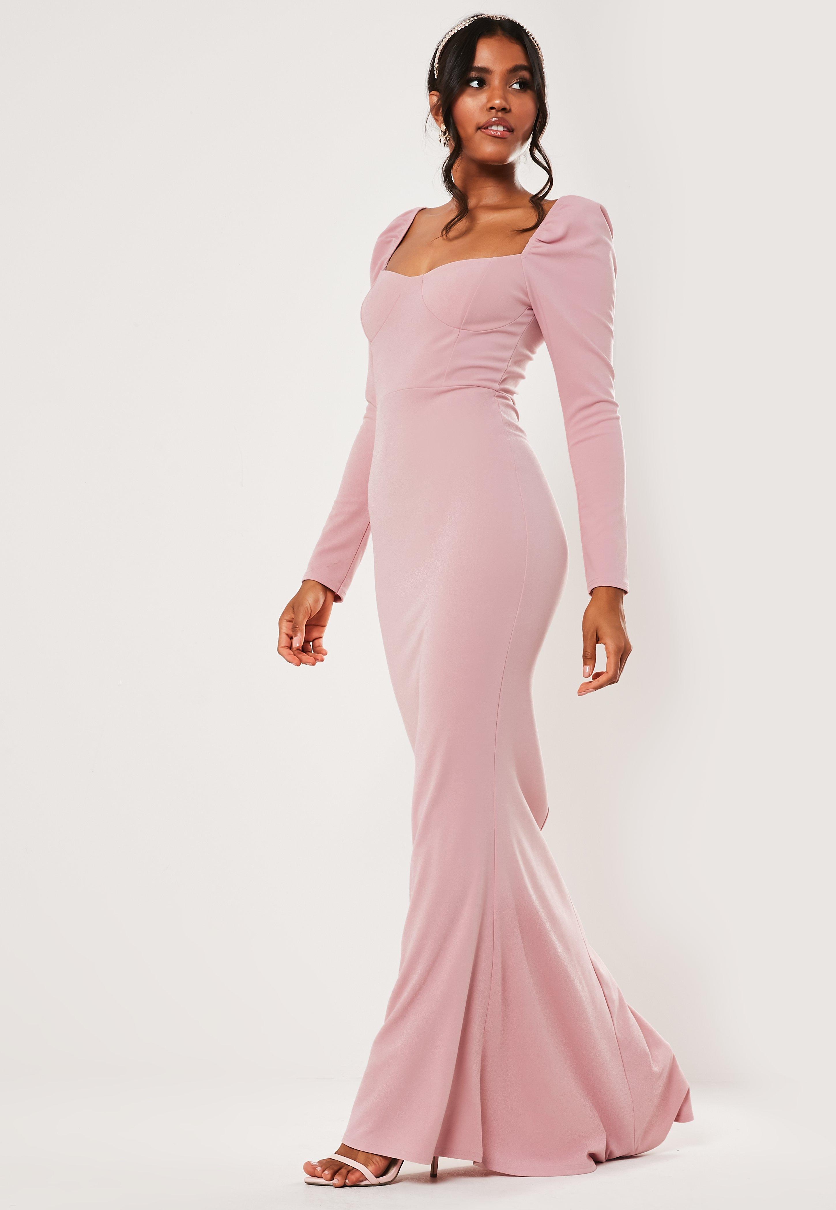 Pink fishtail maxi dress 2025