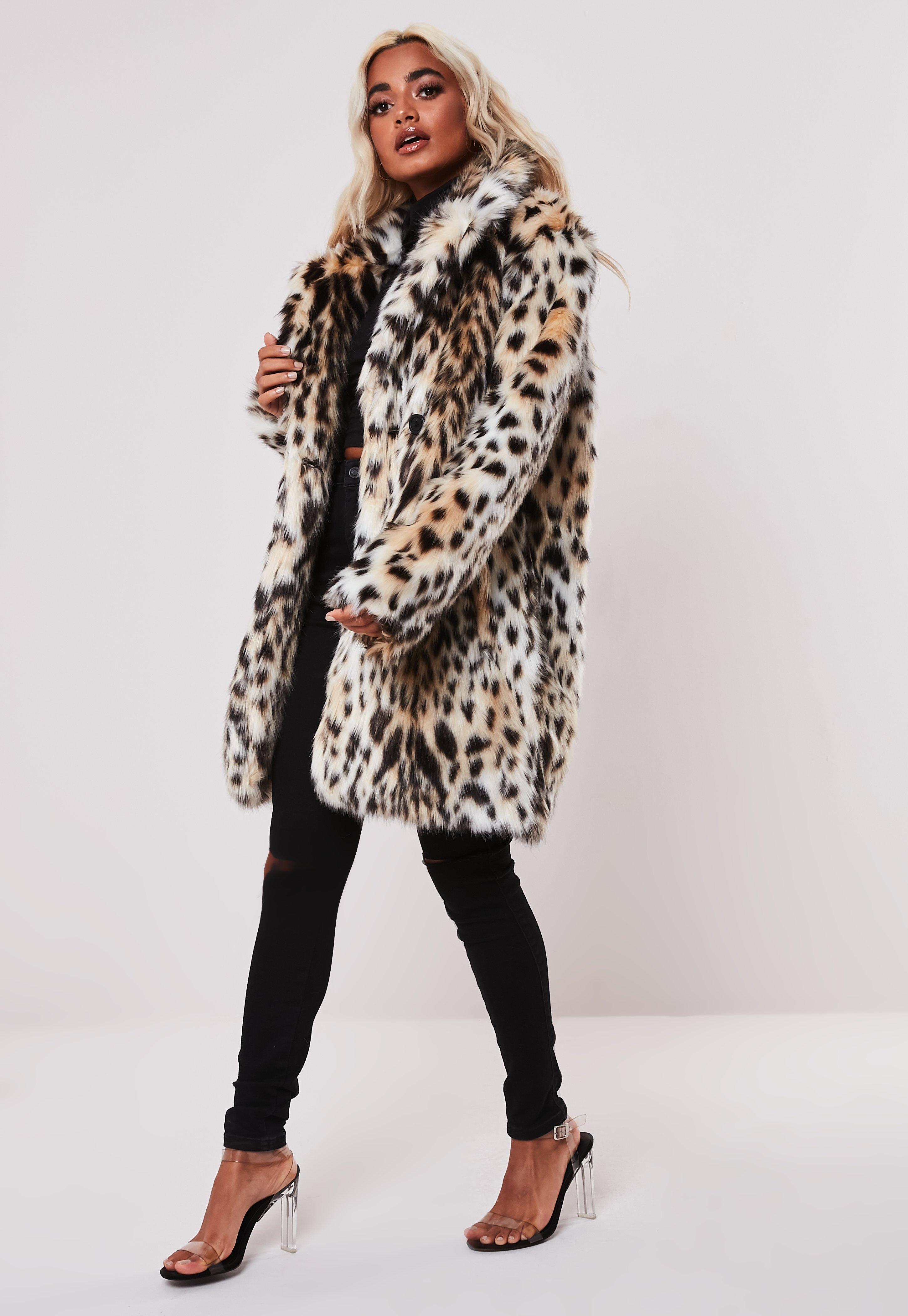 petite leopard faux fur coat