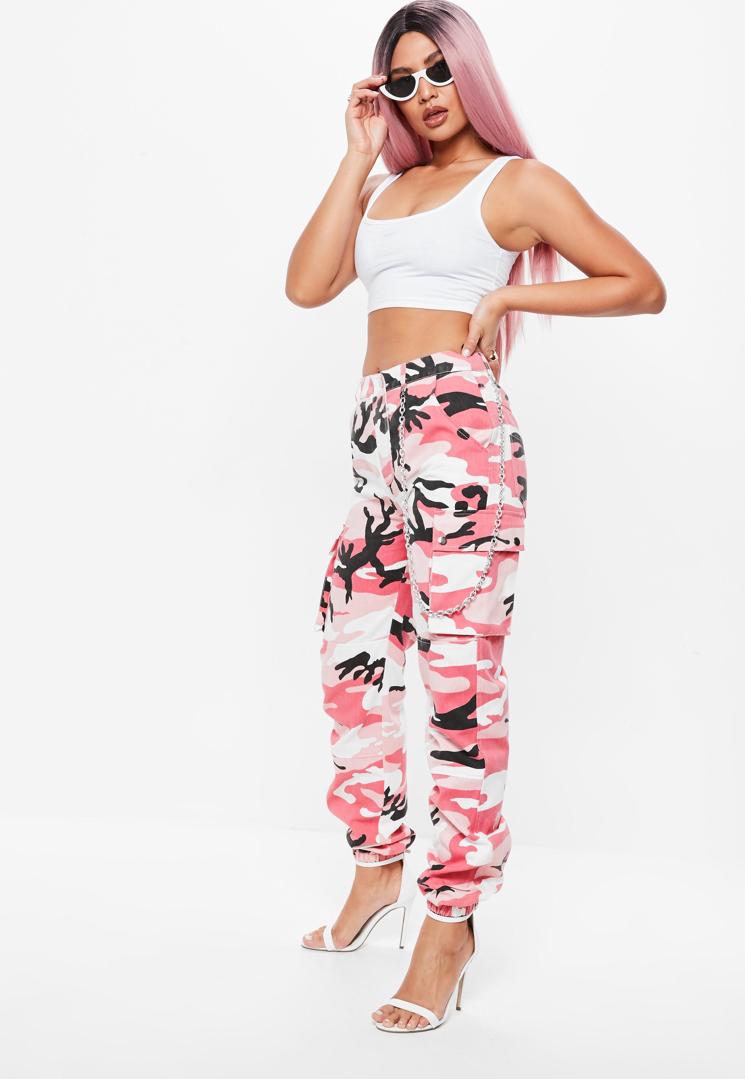 missguided pink camo pants