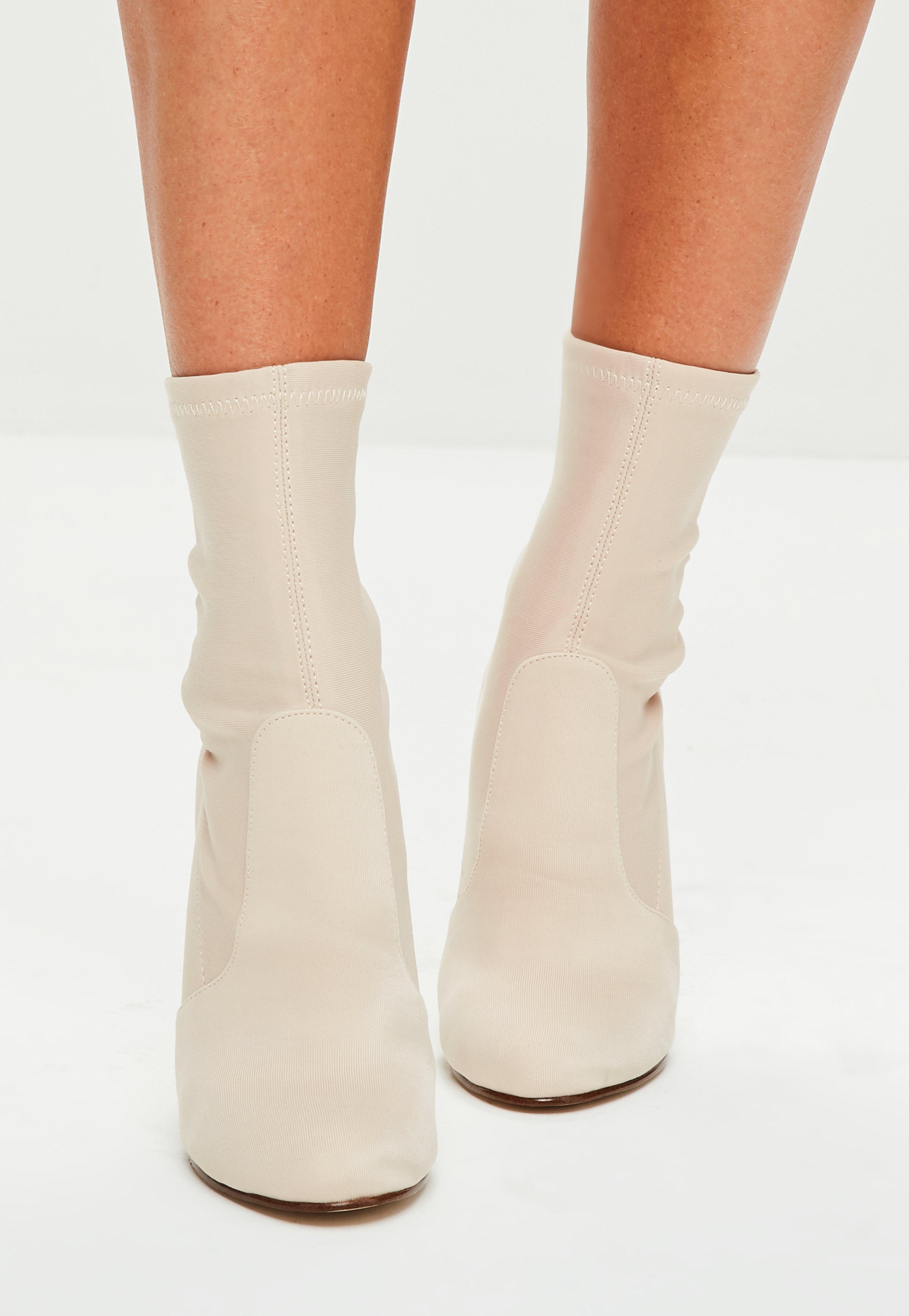 nude sock ankle boots