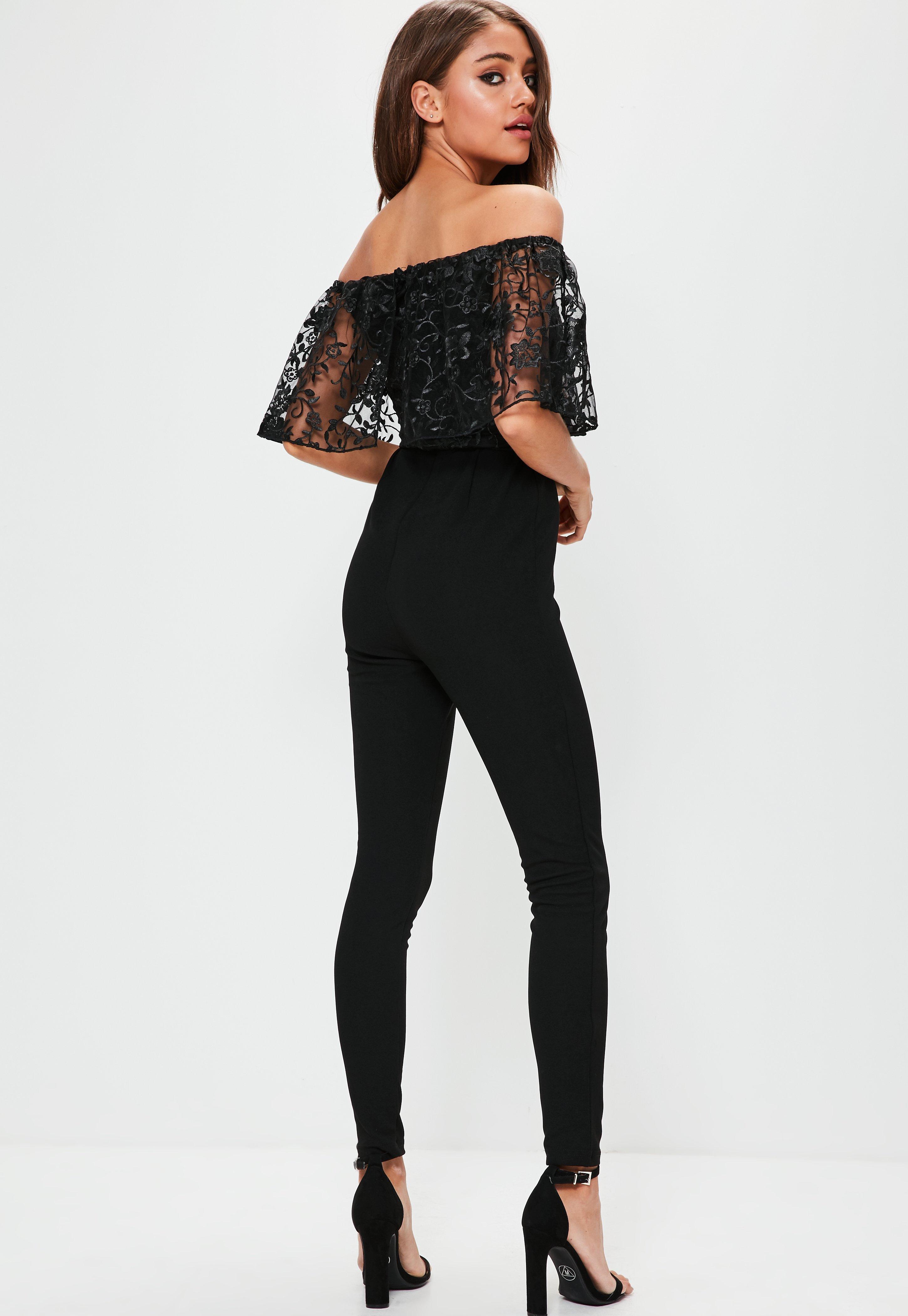 lace bardot jumpsuit