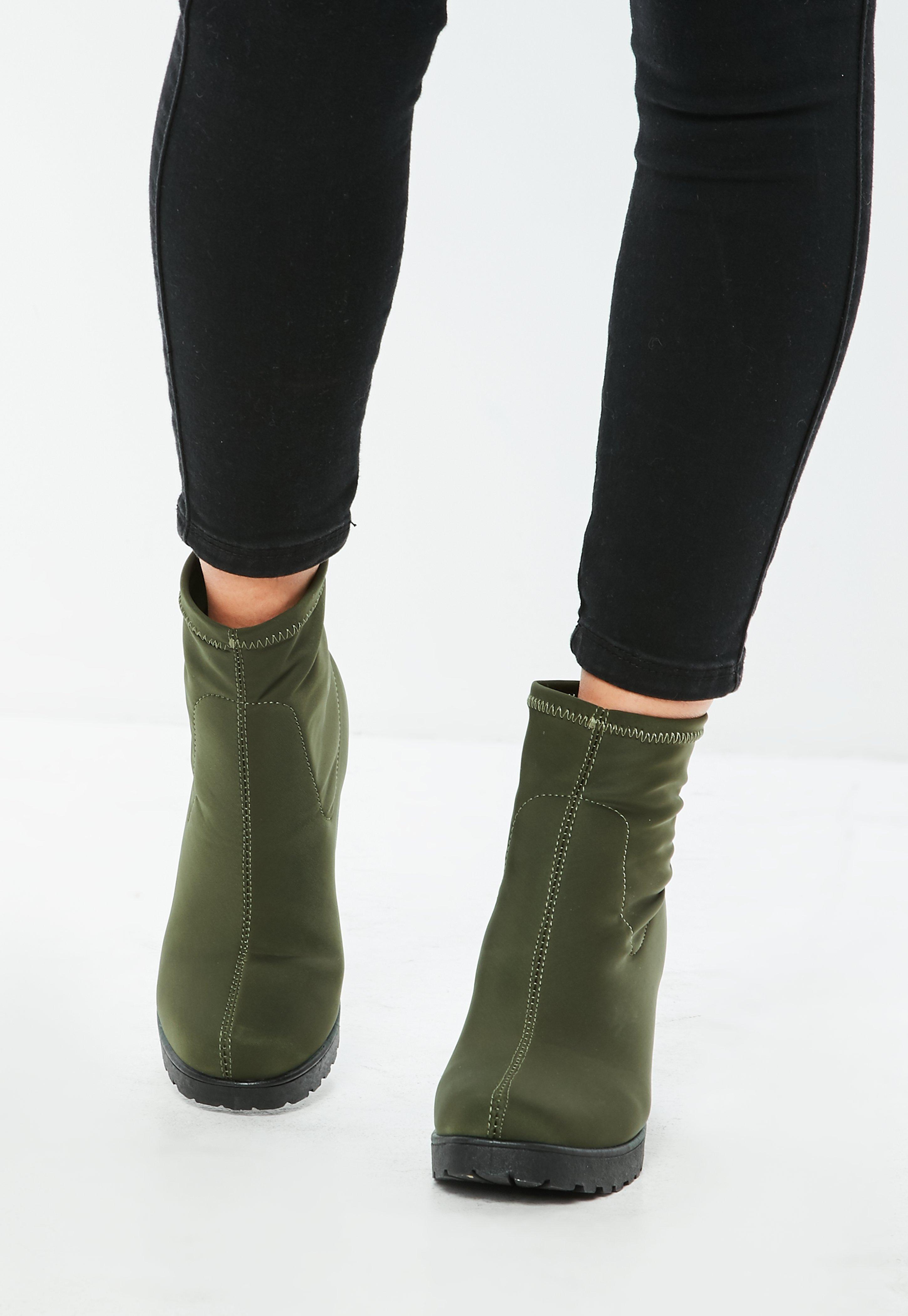olive green sock boots