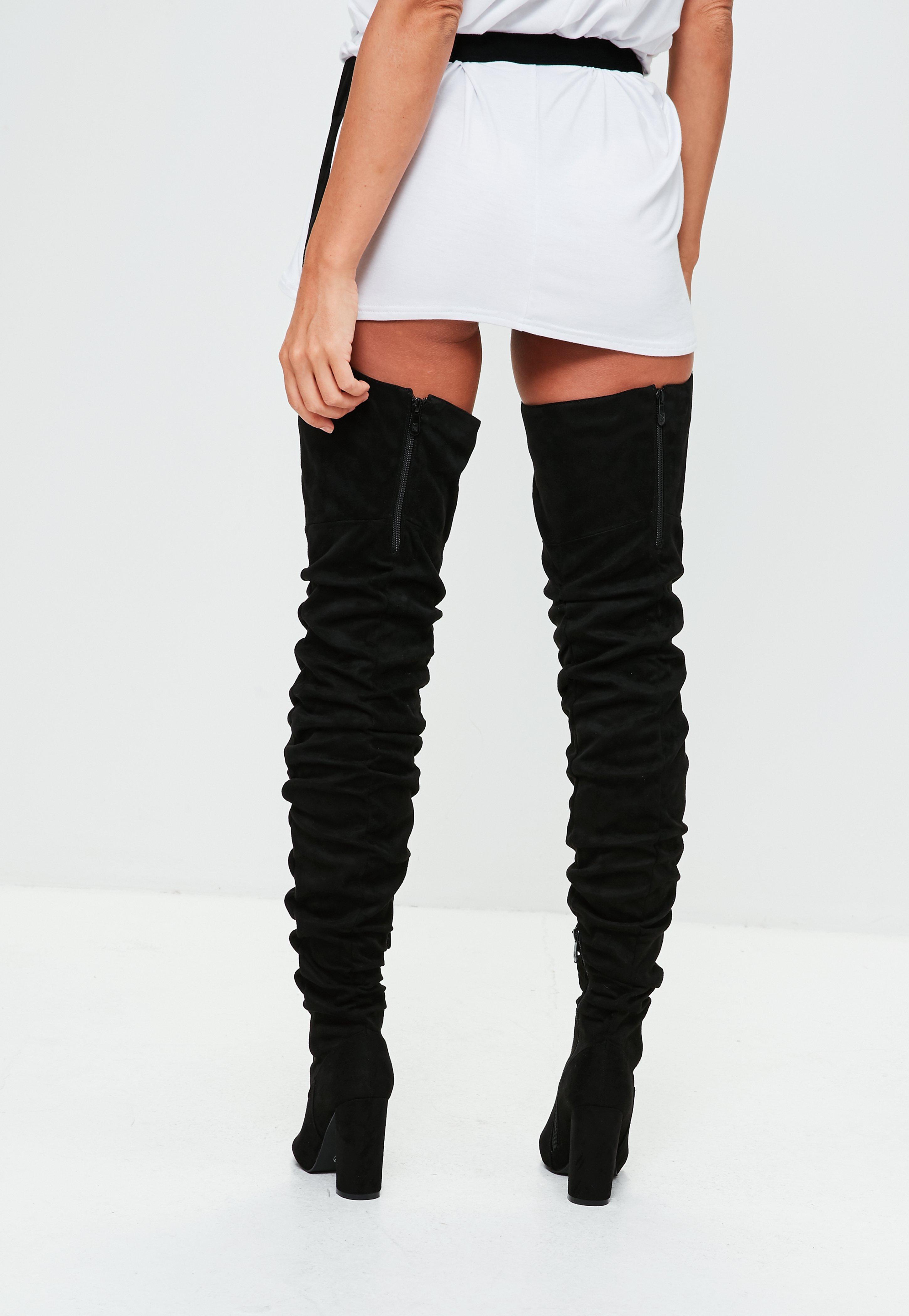 harness thigh high boots