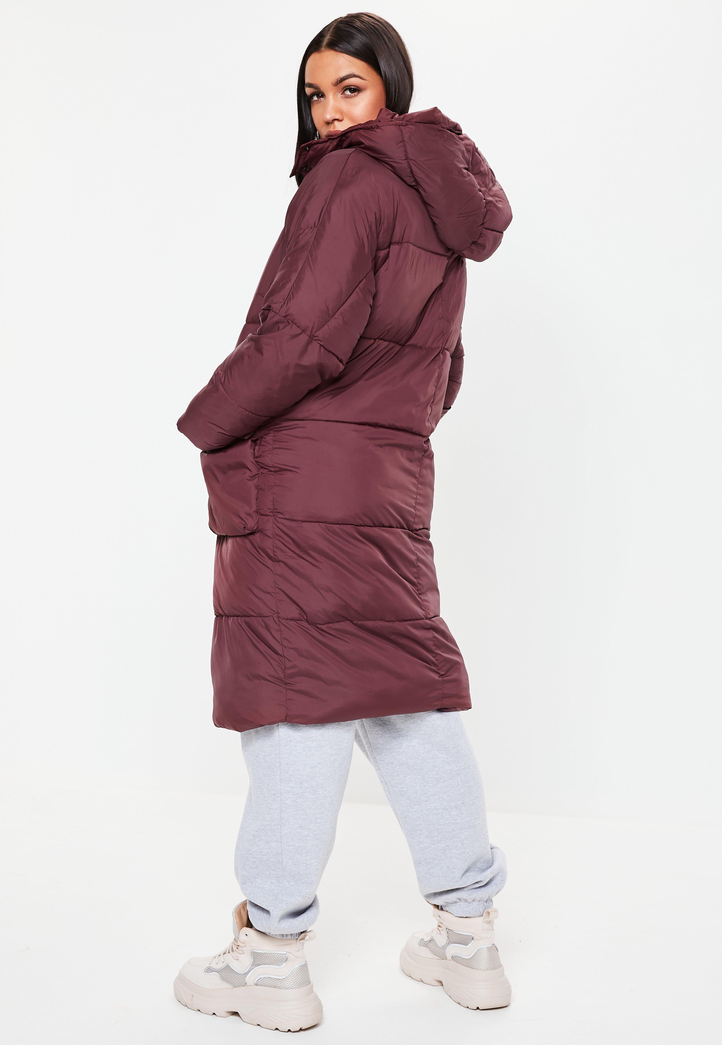 wine puffer coat
