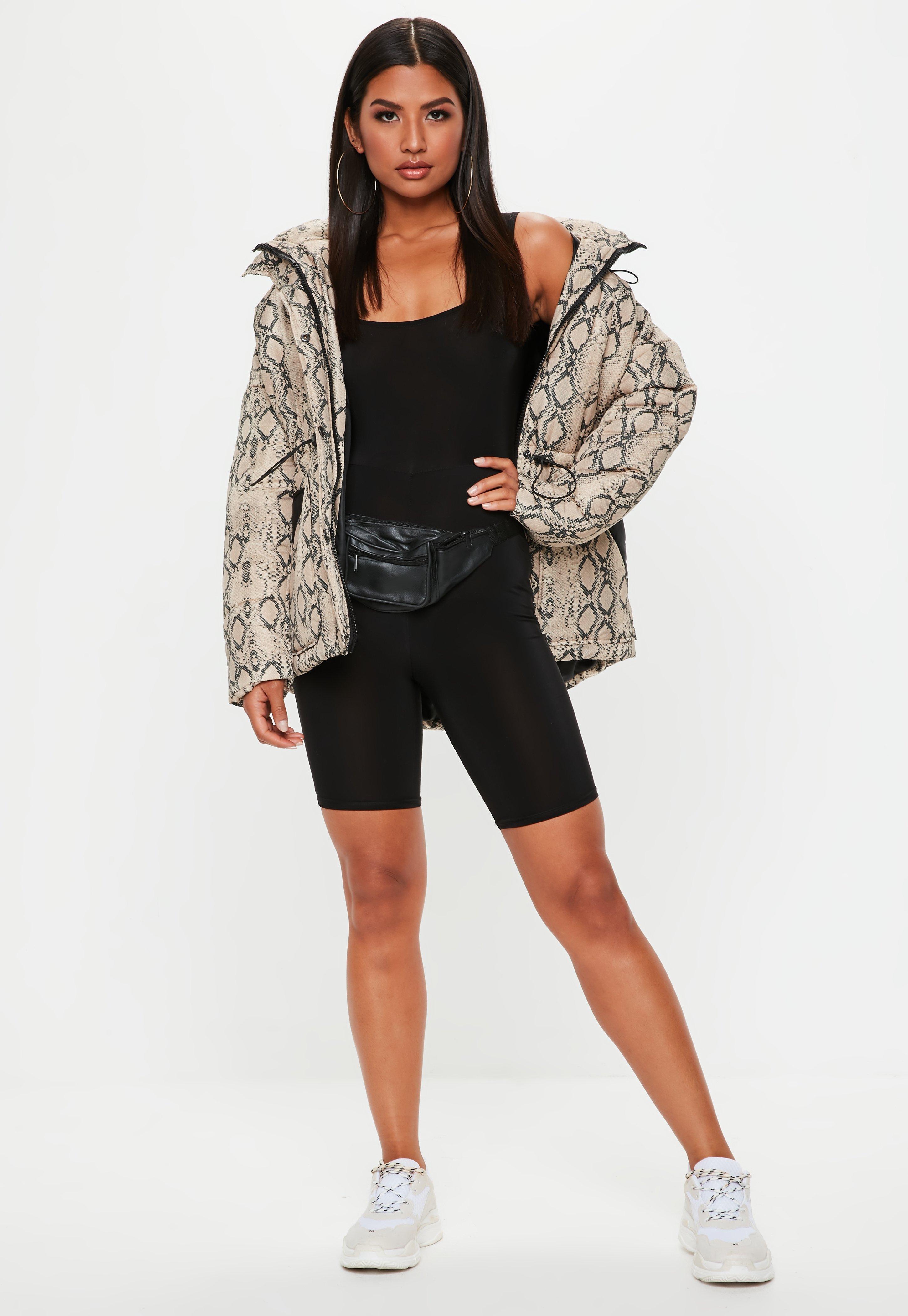 snake print puffer jacket