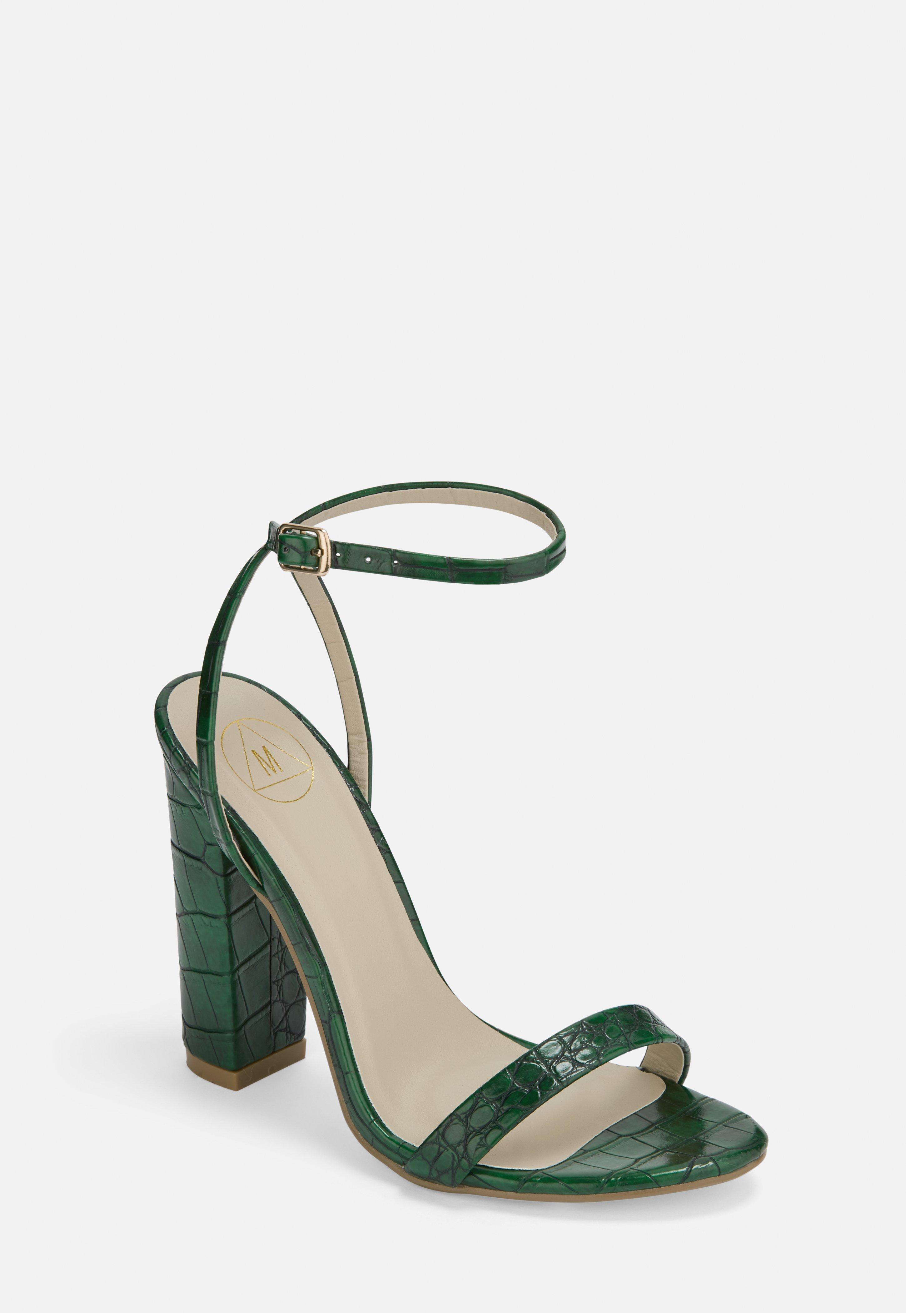 green crocodile heels
