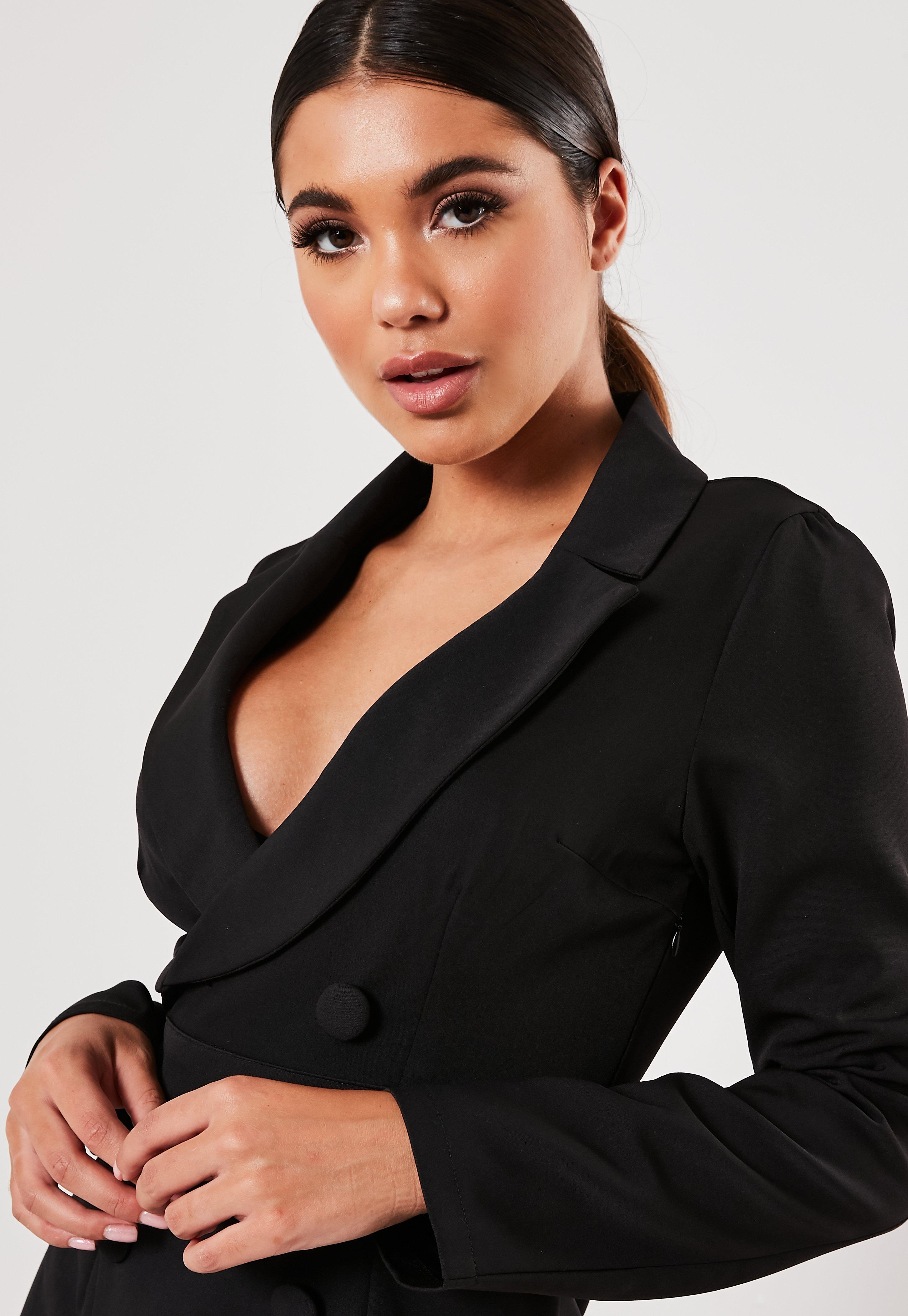 black blazer dress midi