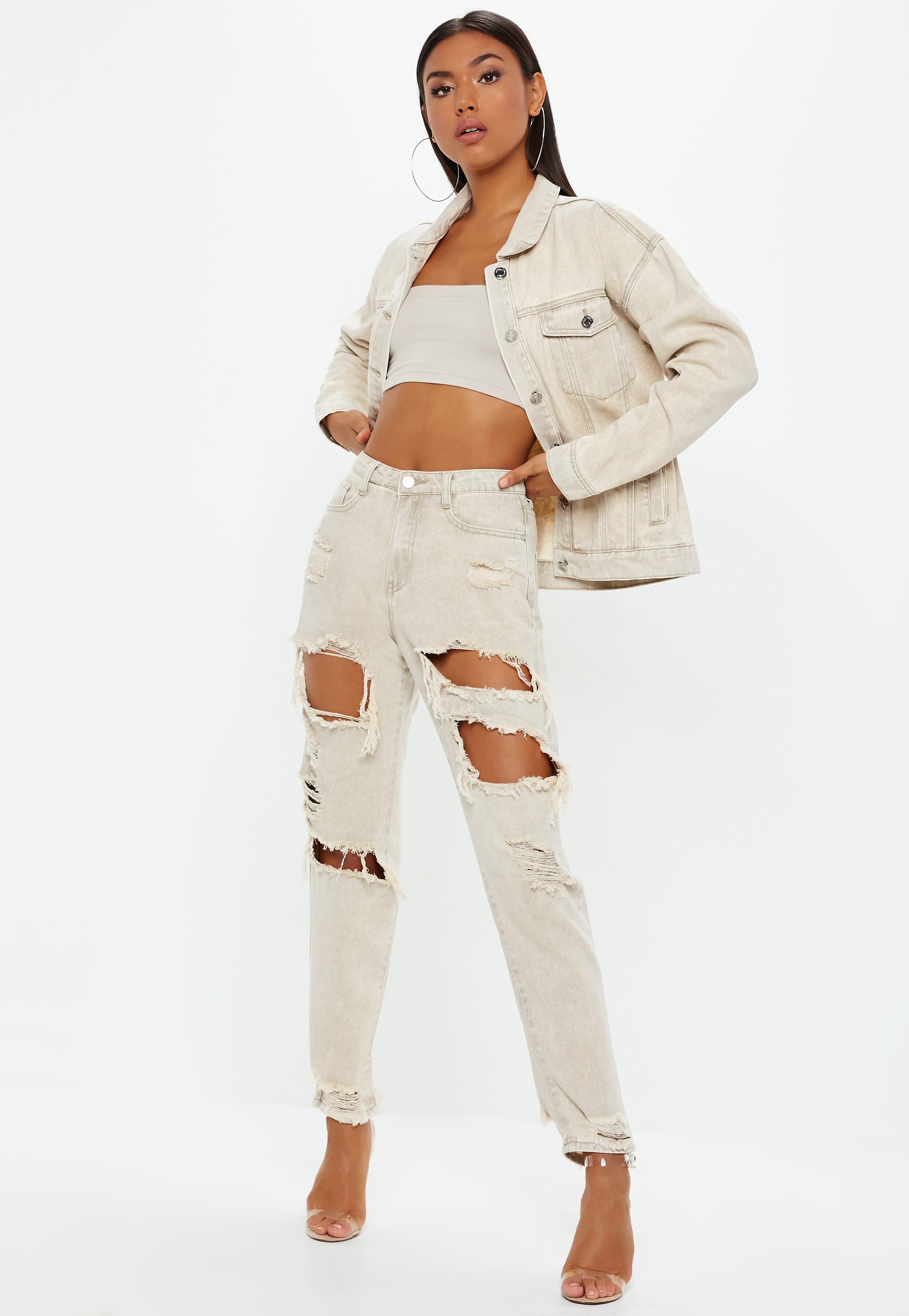 sand coloured mom jeans