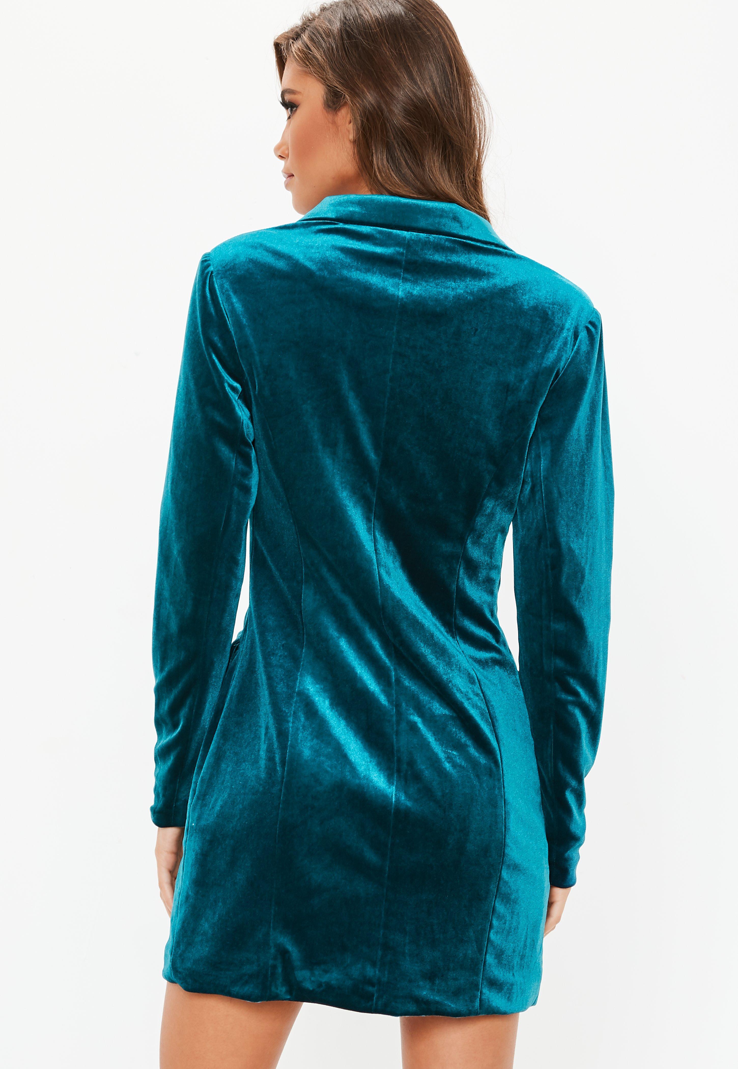 teal blazer dress
