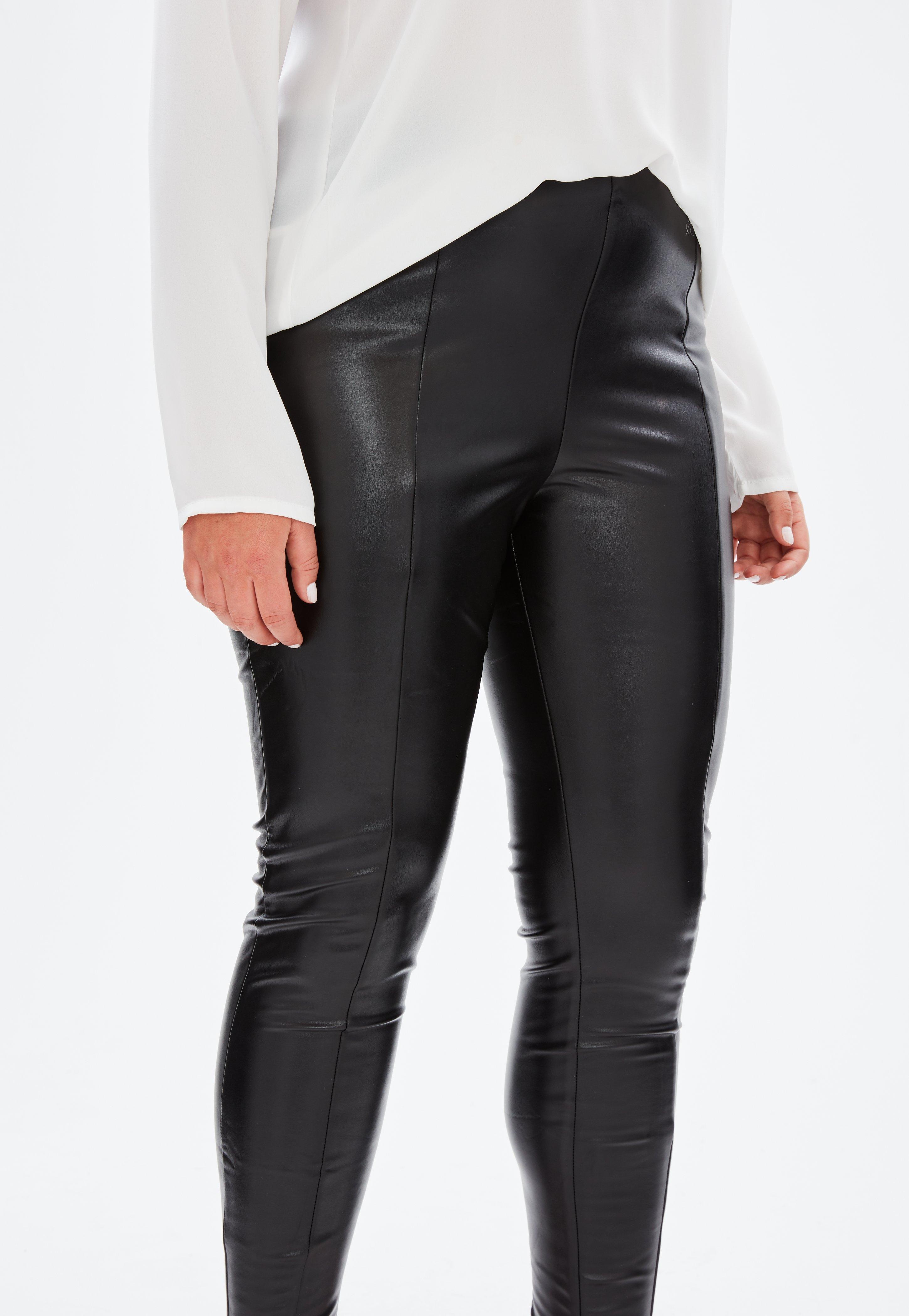 curve leather trousers