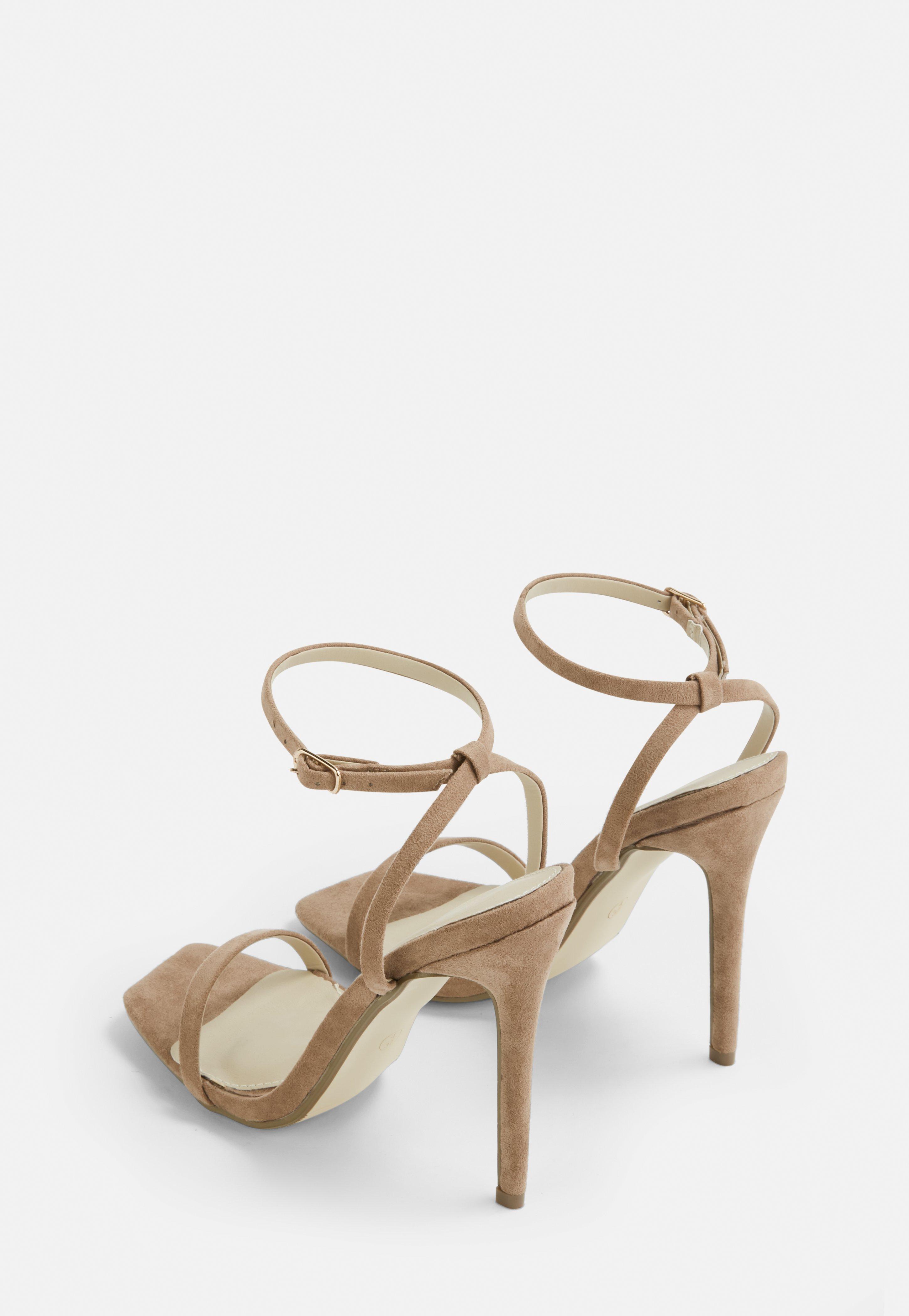 taupe barely there heels