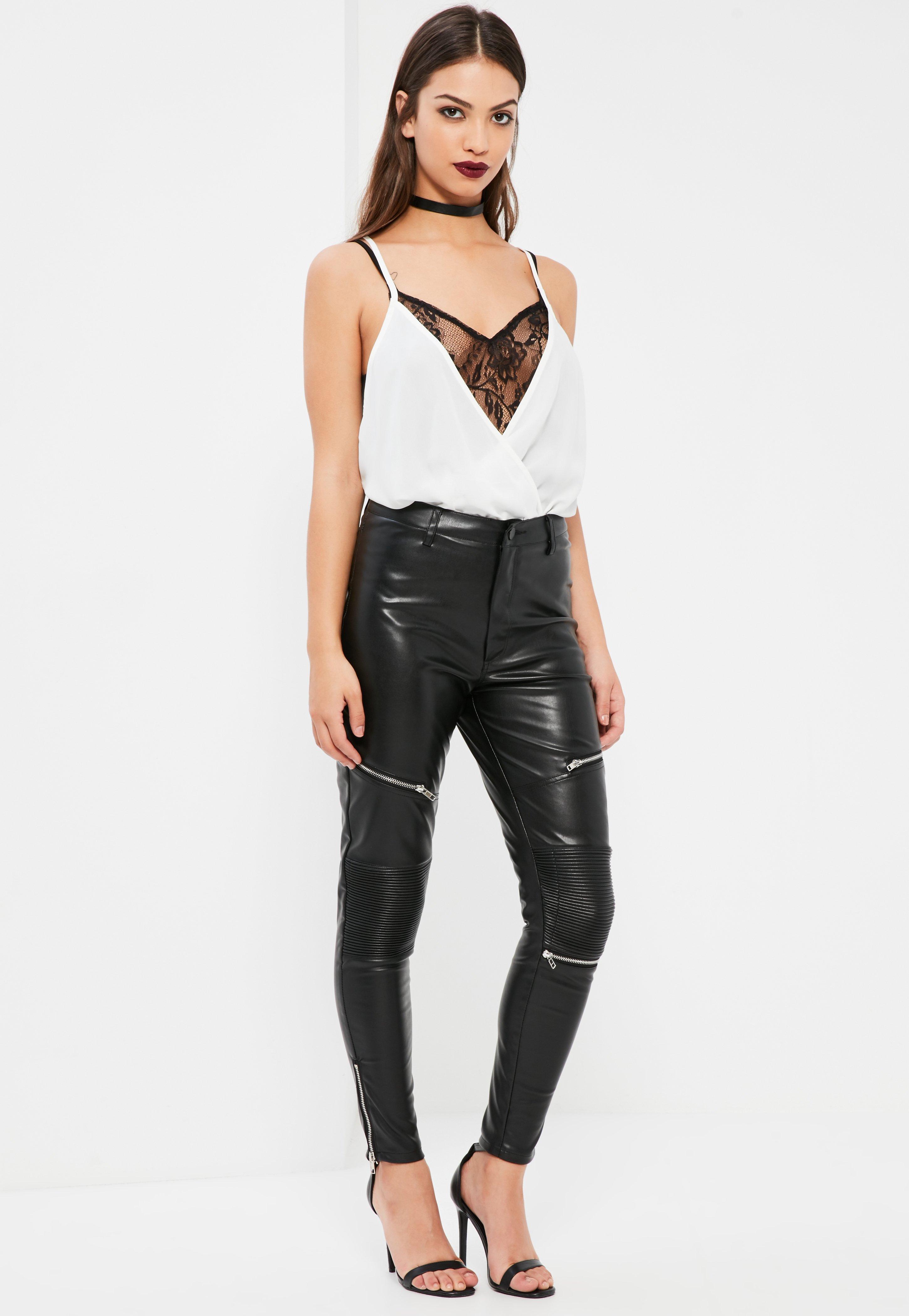 black lace cup cut out high leg body gloves