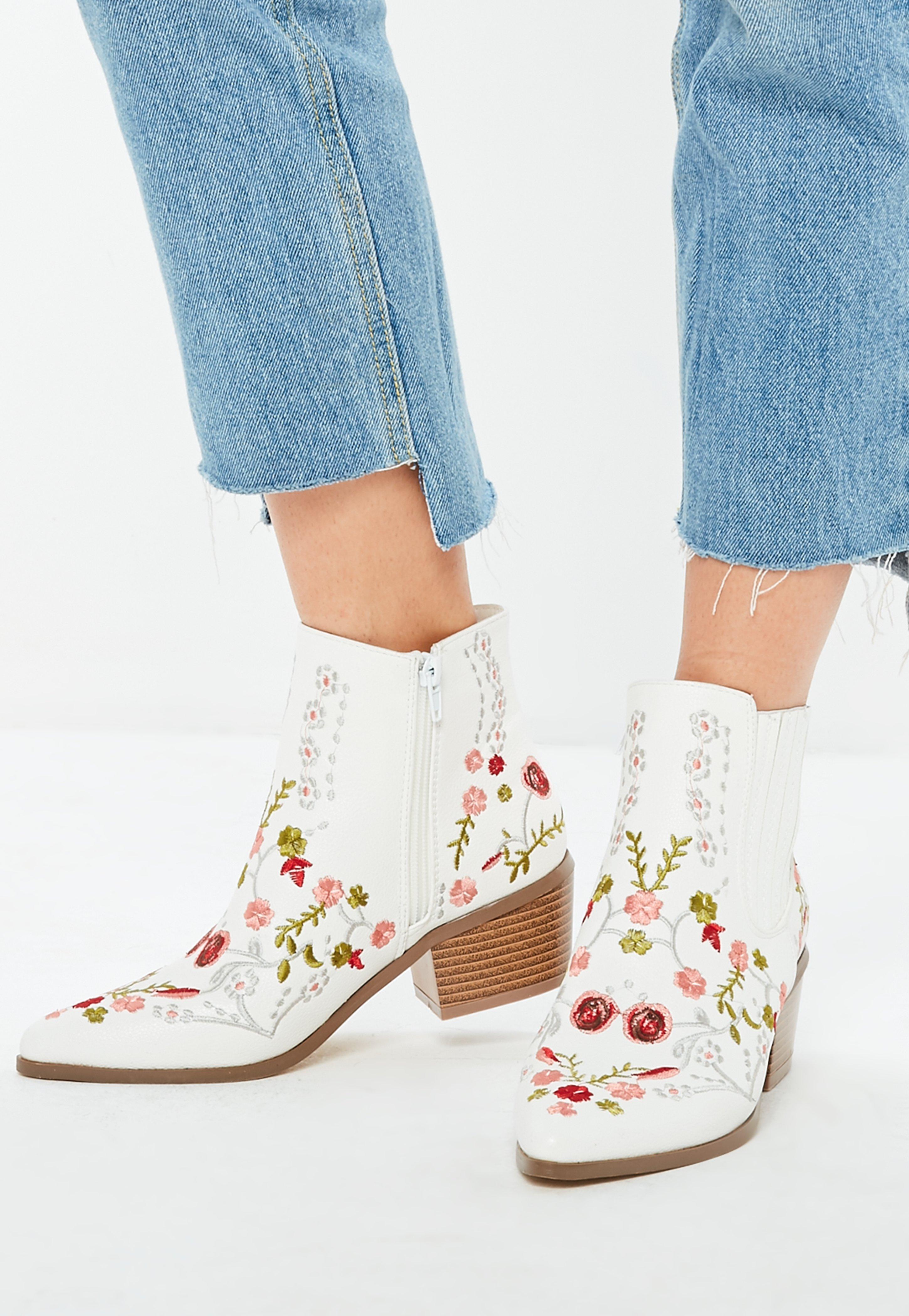 embroidered booties