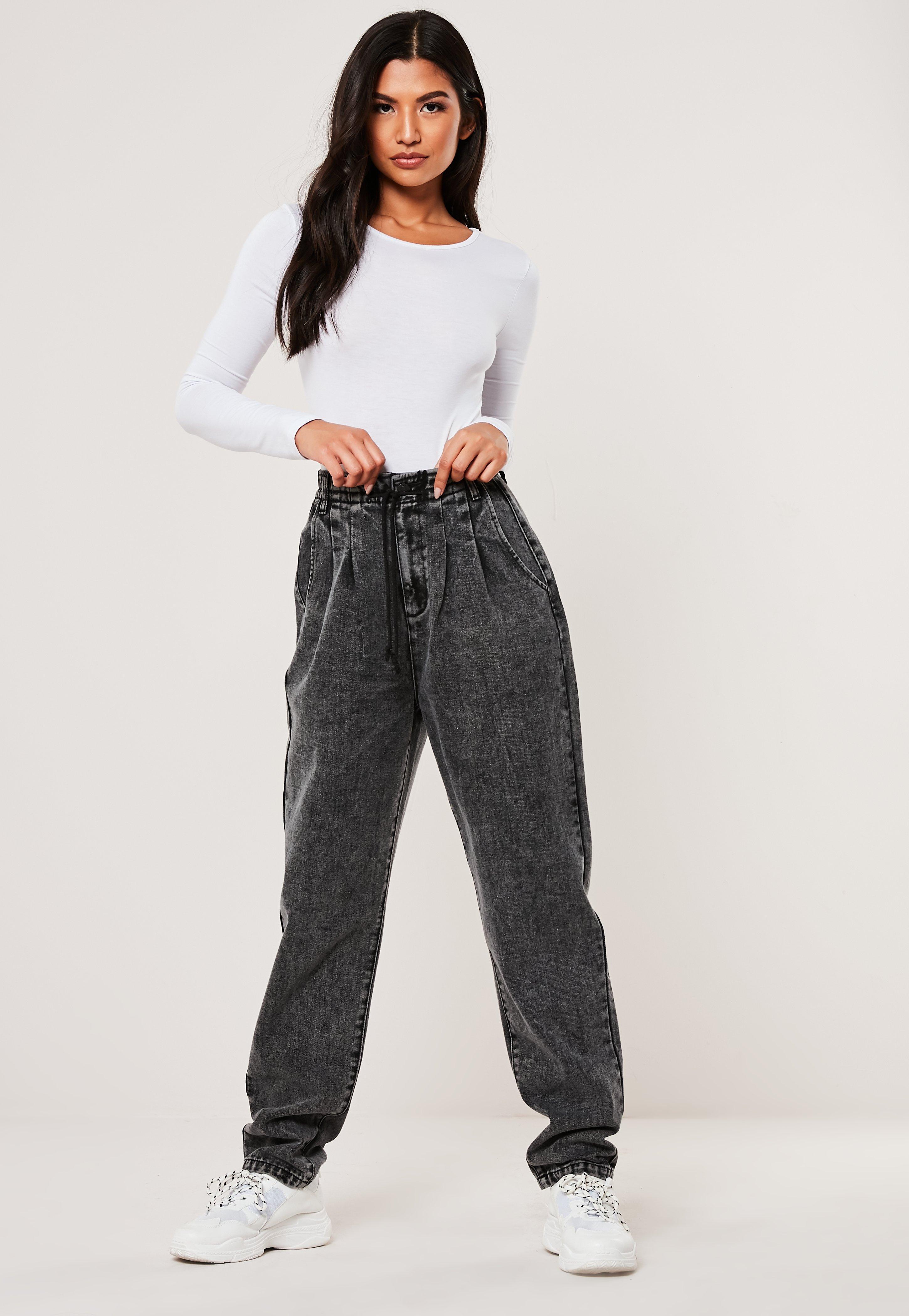 Black tie waist jeans Clearance