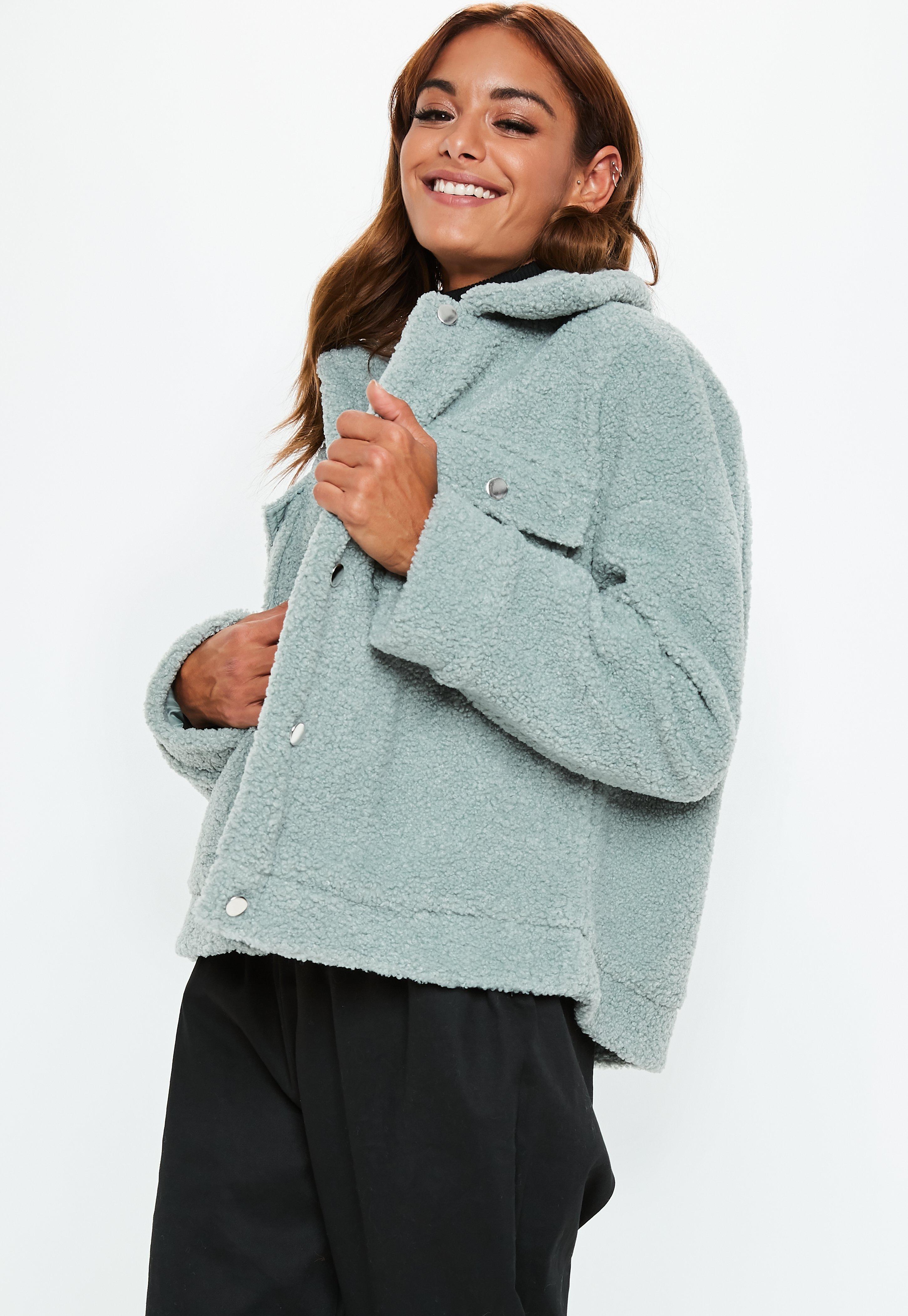 missguided oversized borg trucker jacket