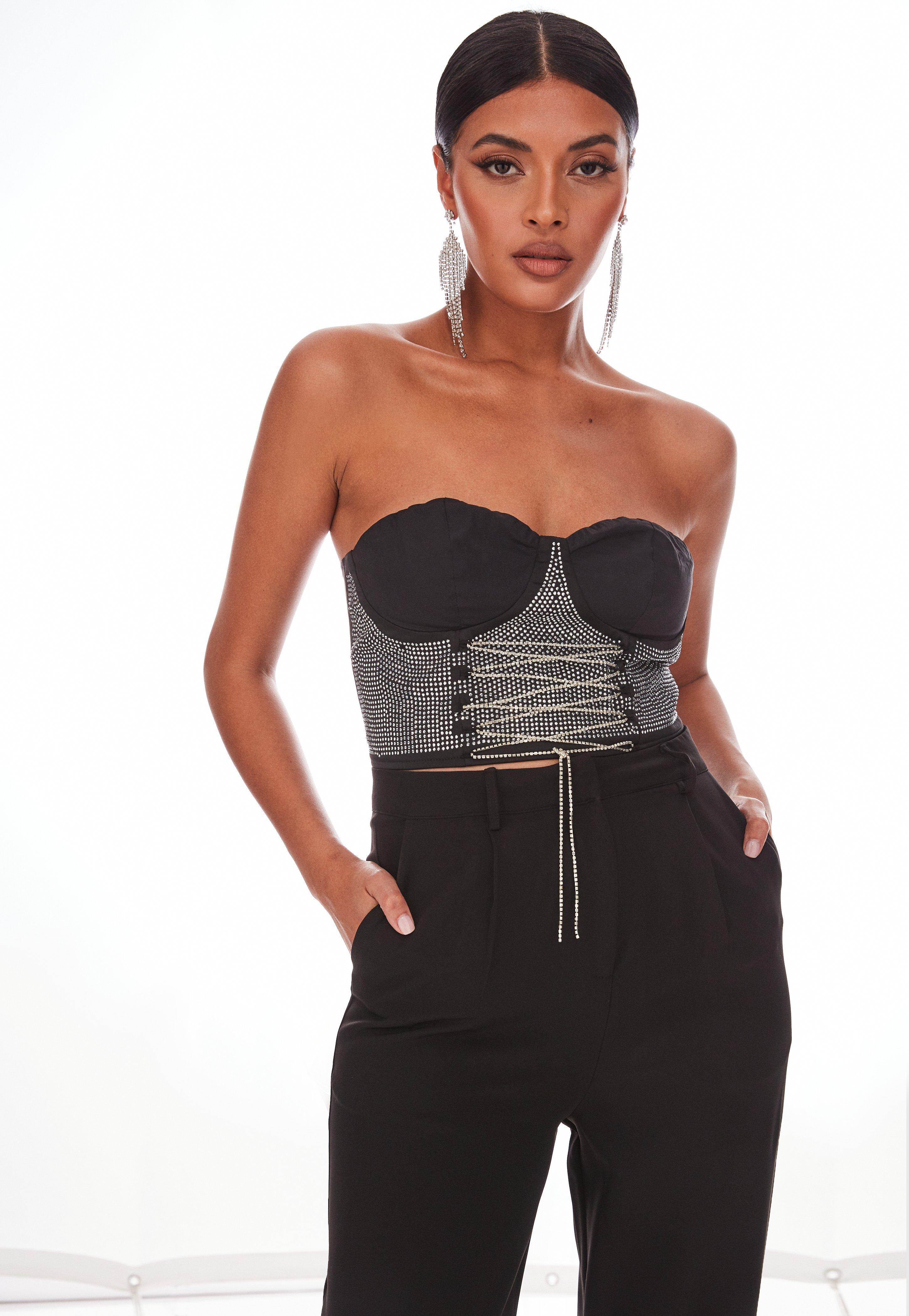diamante bustier top