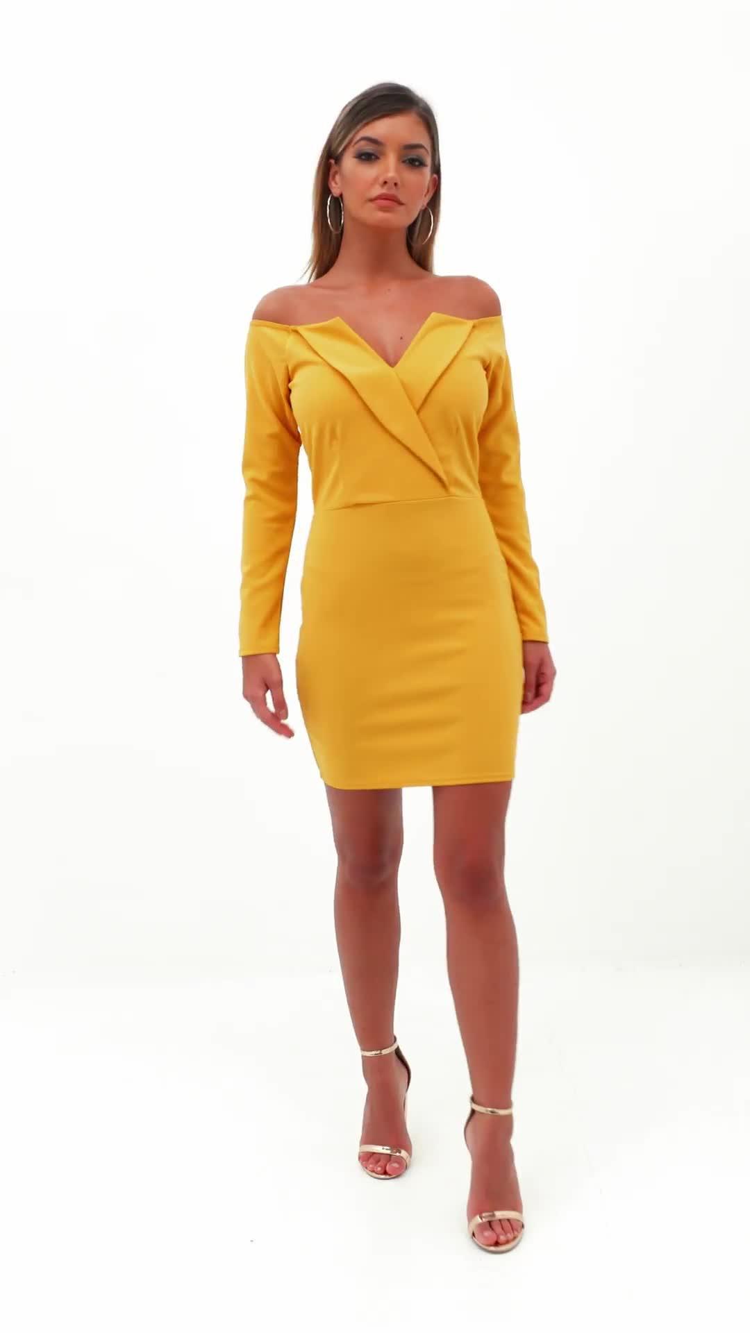 bardot foldover wrap dress