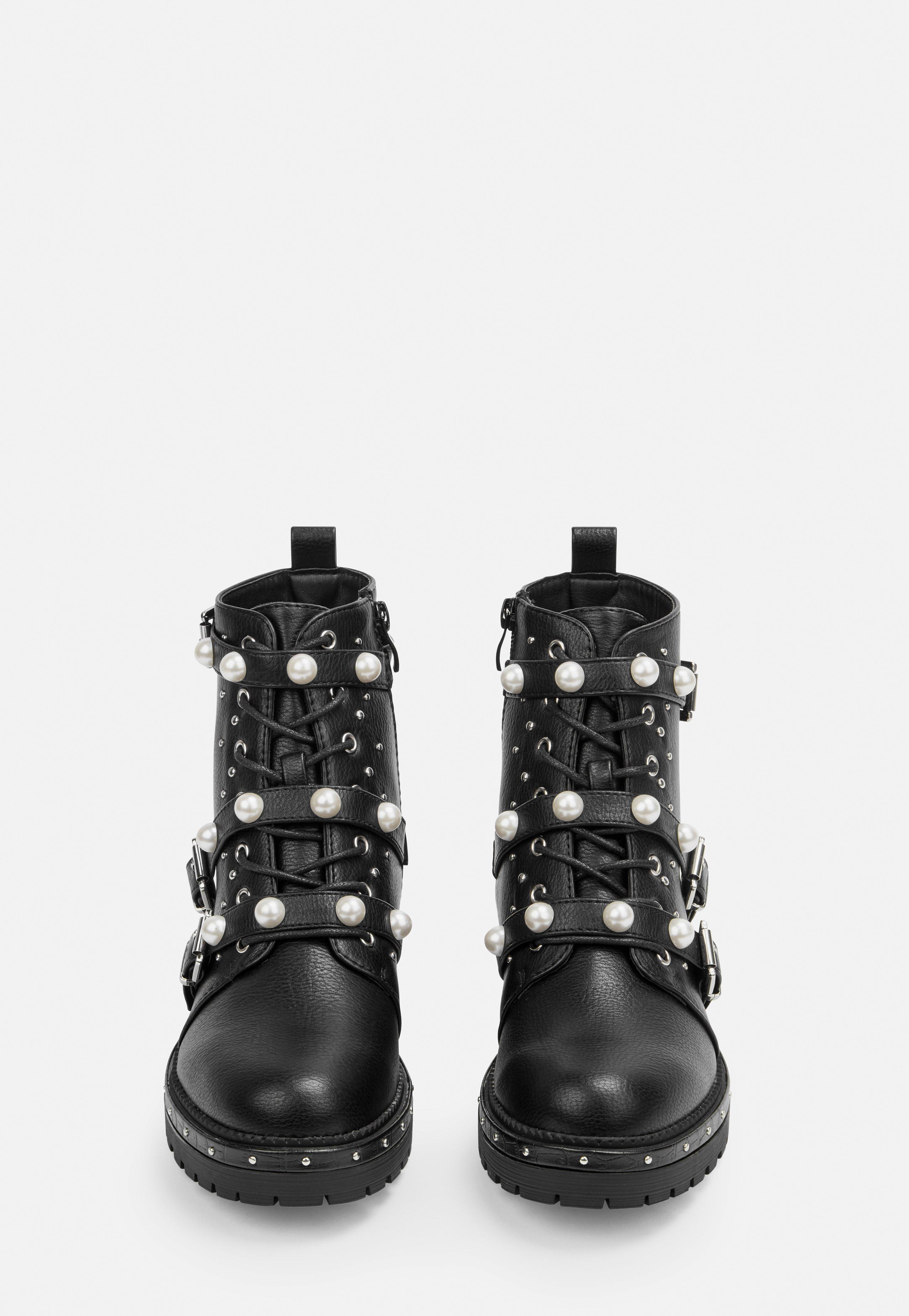 black pearl biker boots