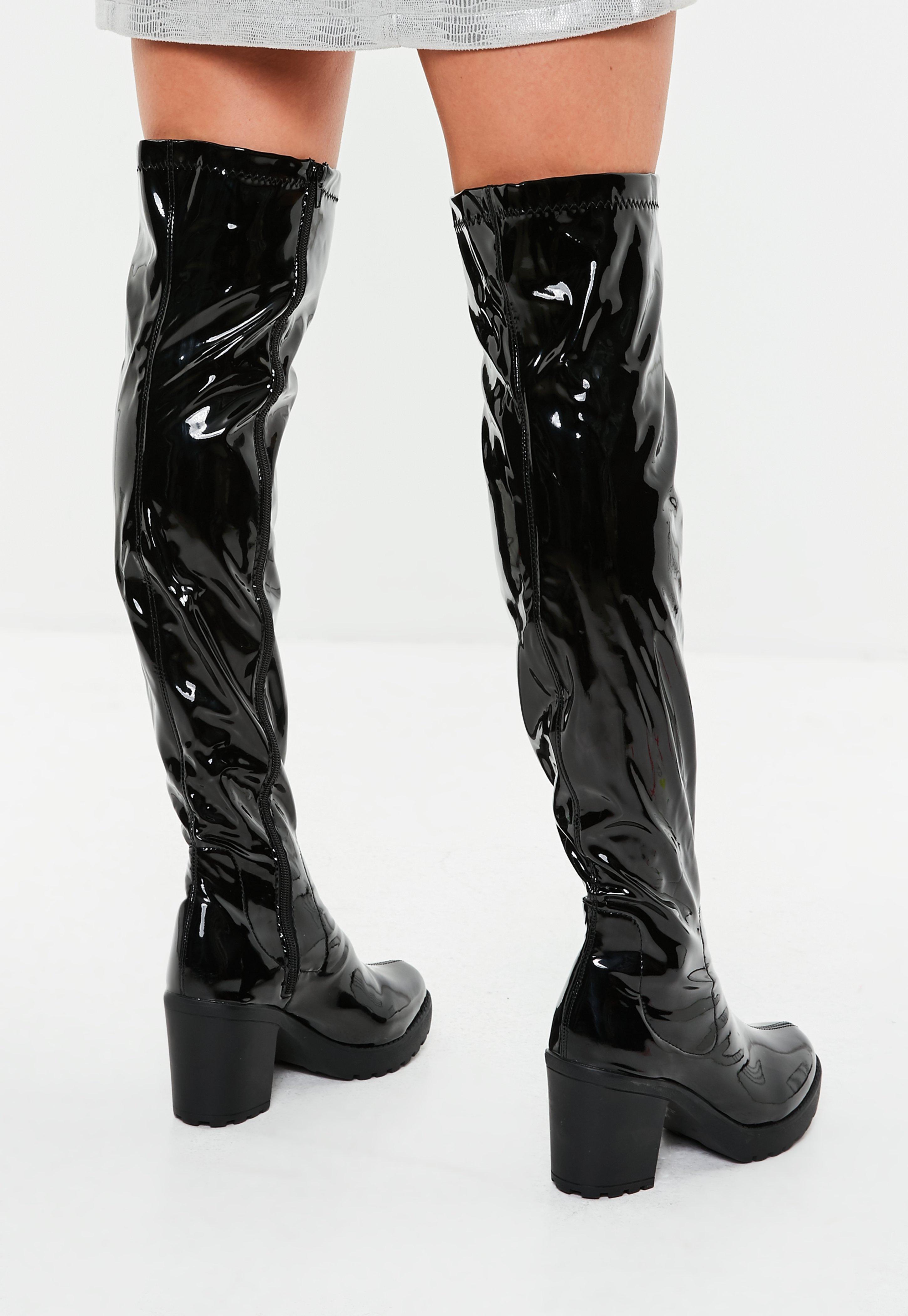 black cleated boots