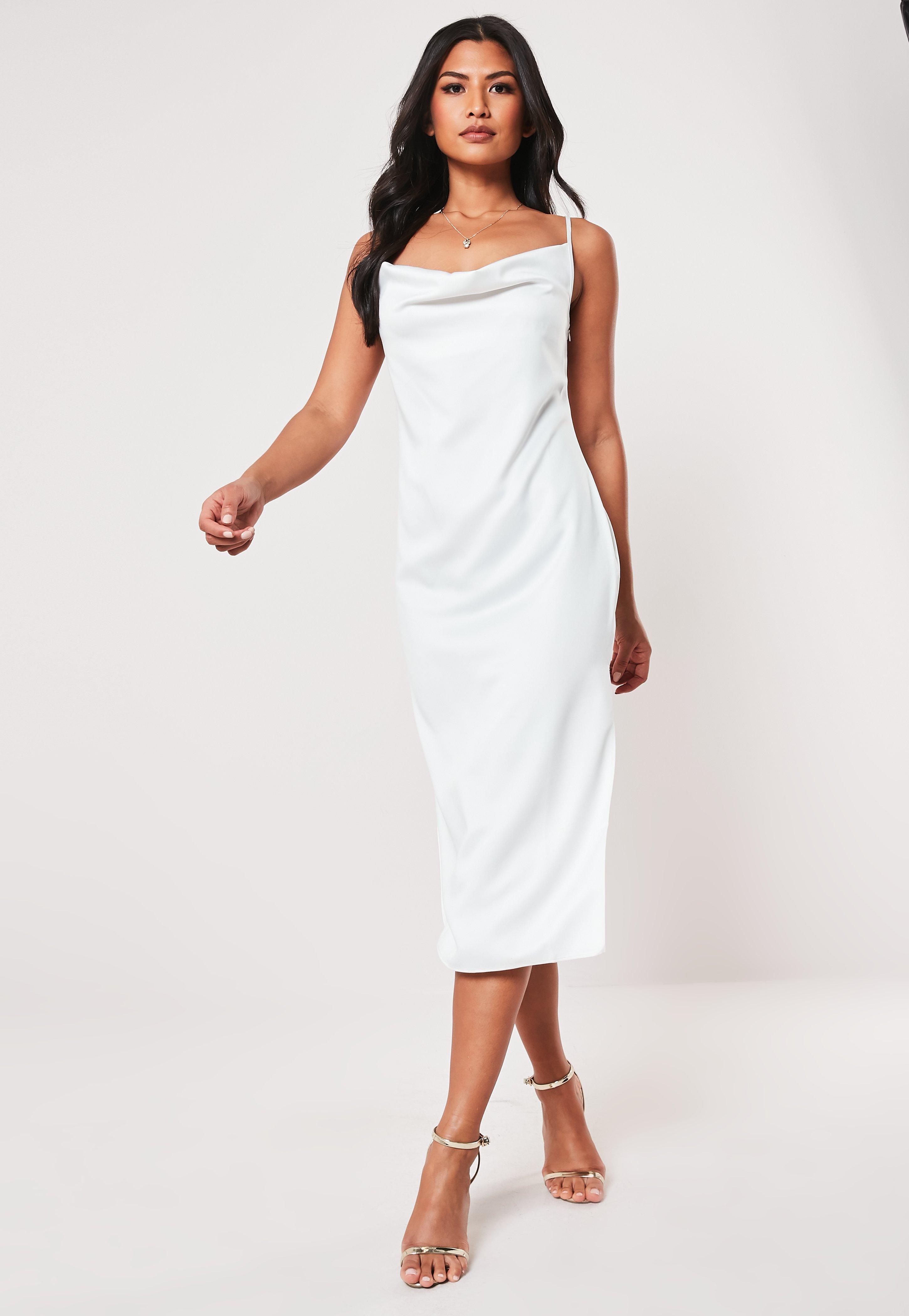 white midi cami dress