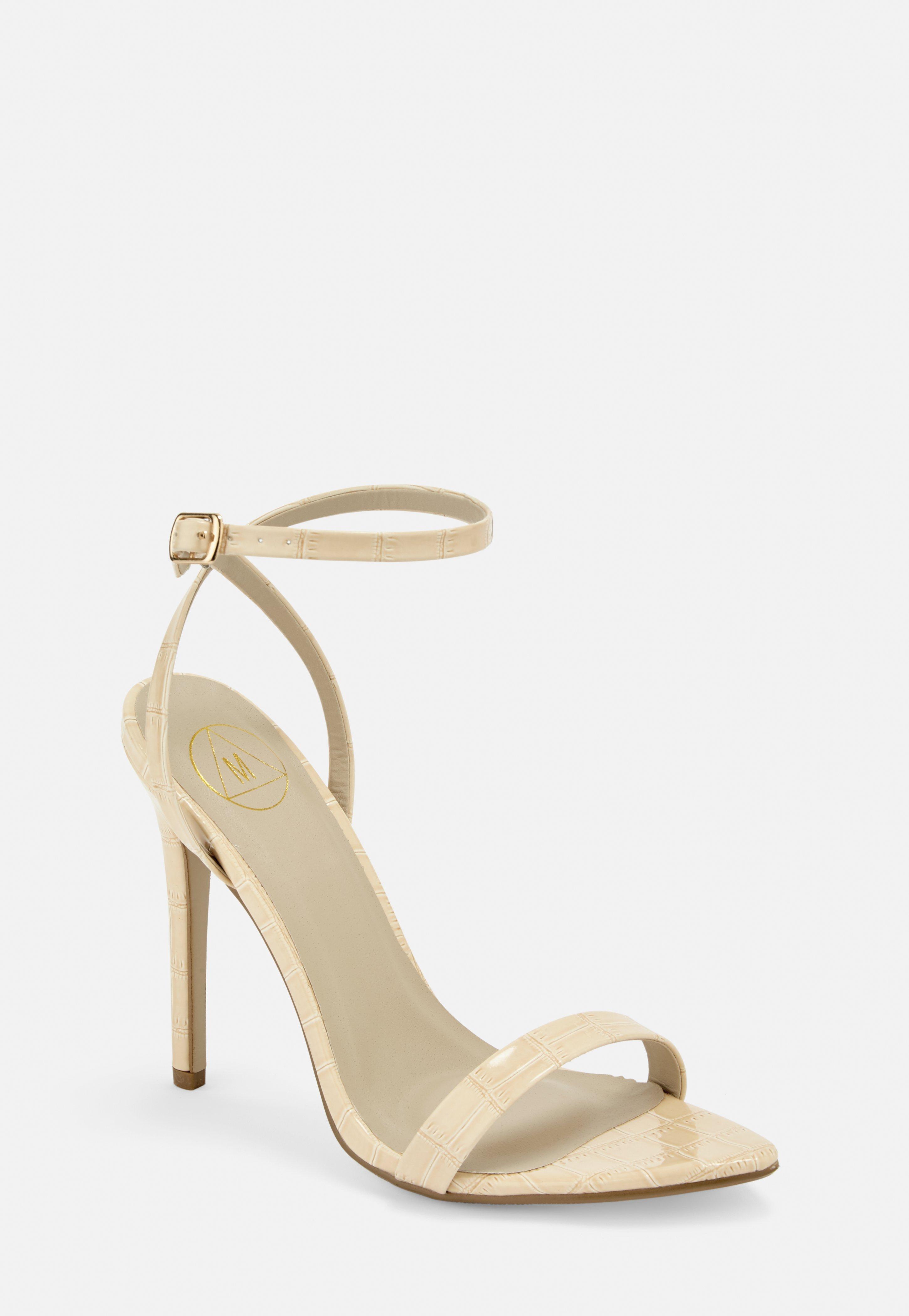 cream barely there heels