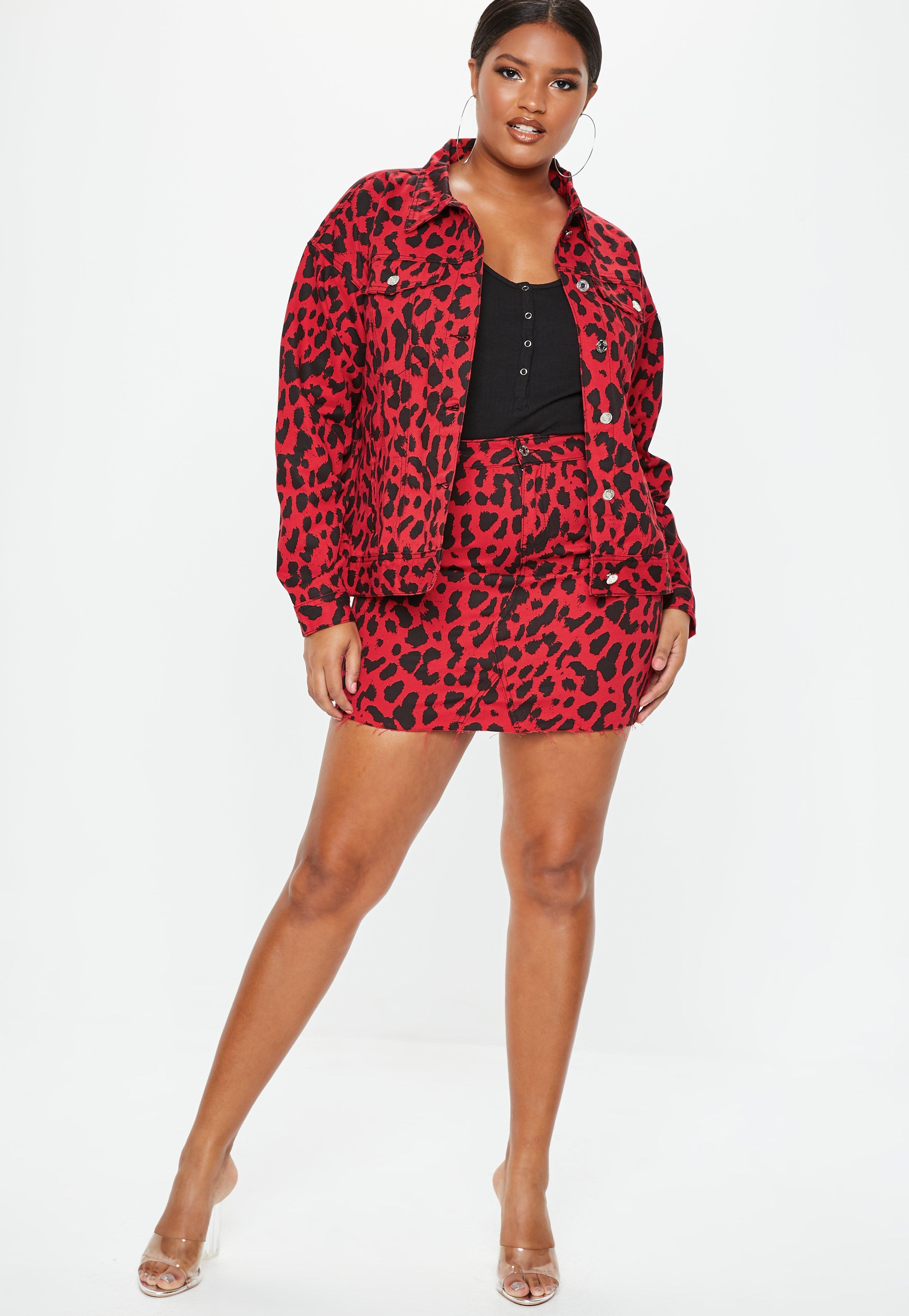 red leopard denim jacket