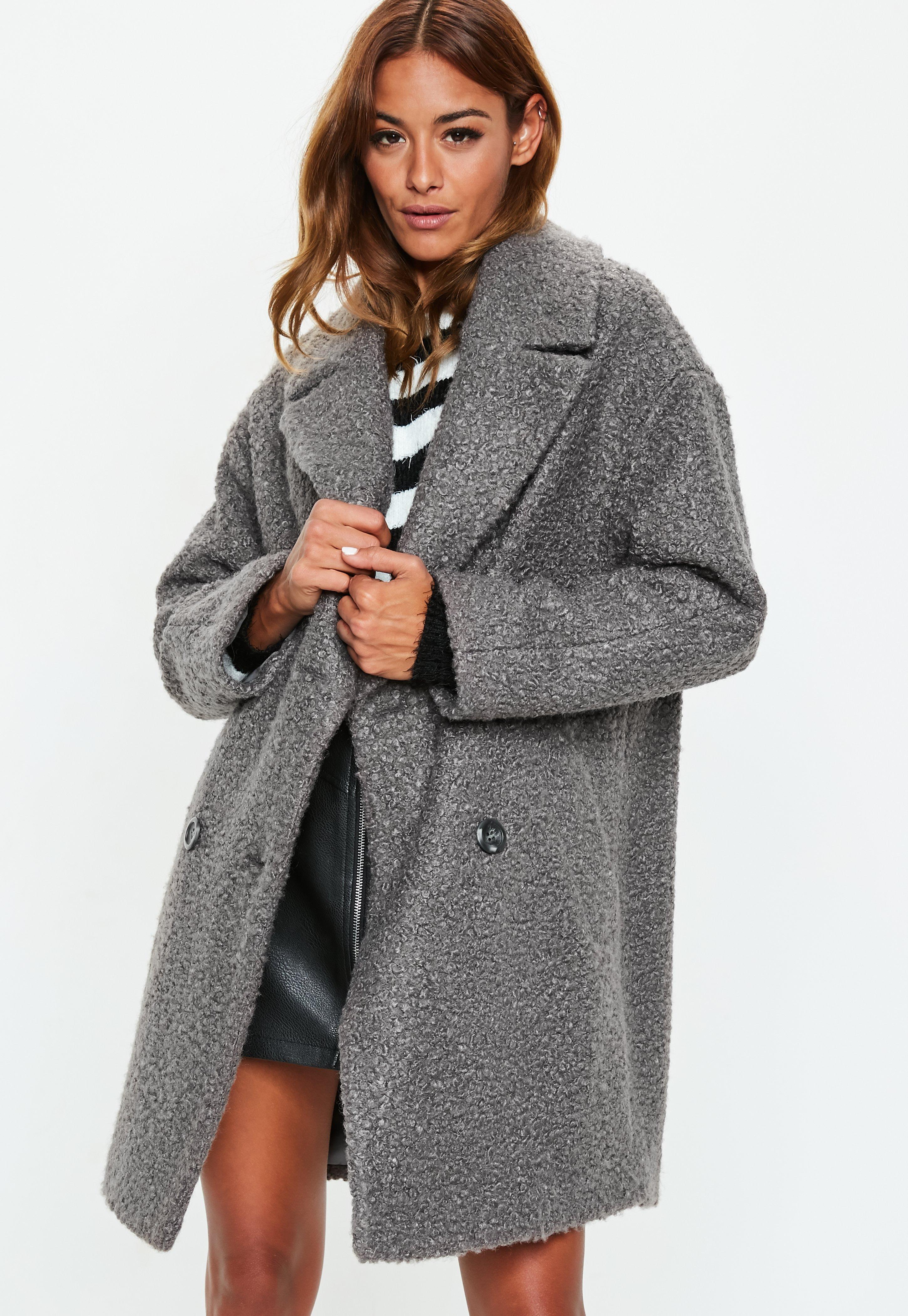 oversized boucle coat