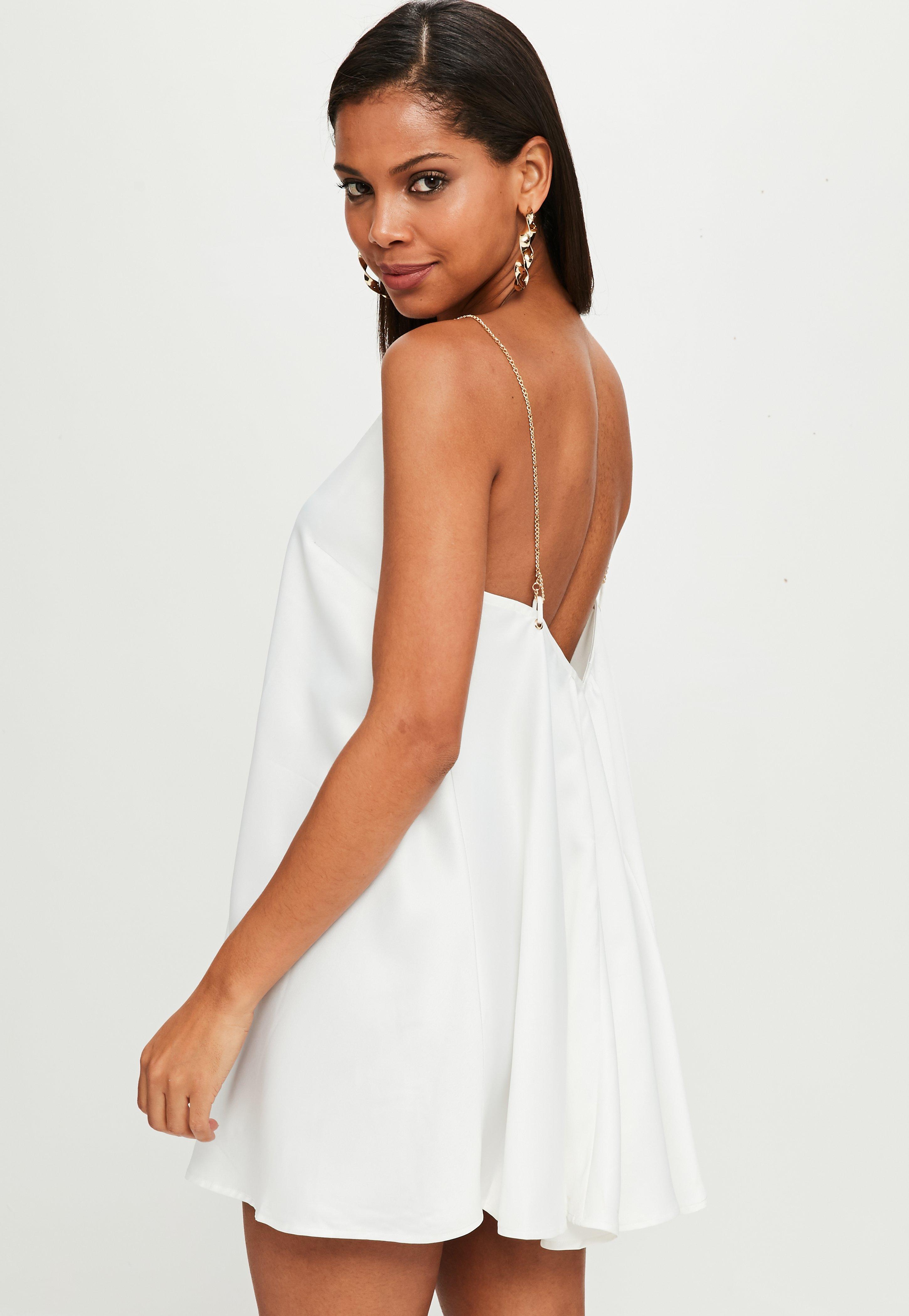 missguided white satin dress