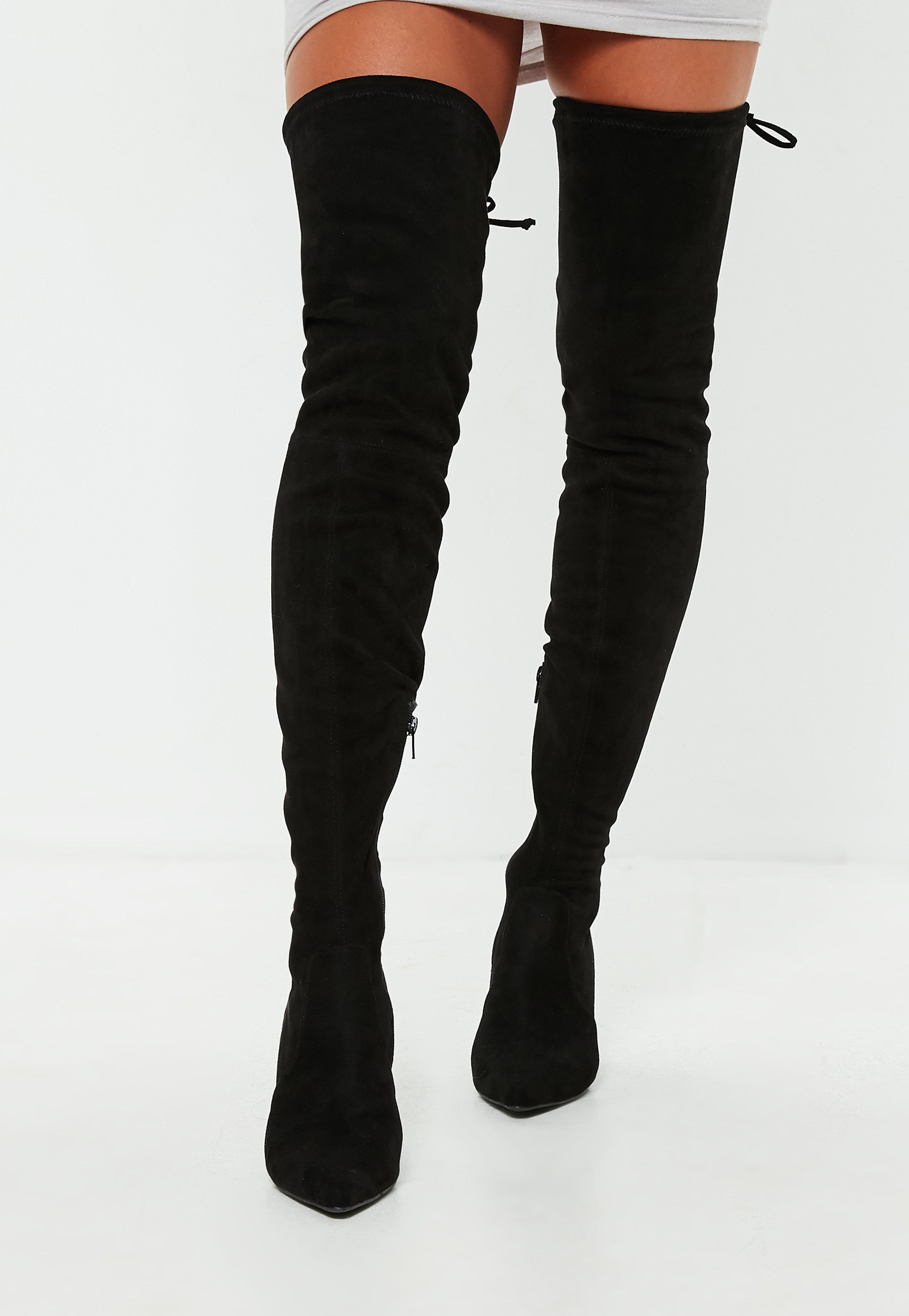 mid heel thigh boots> OFF-54%