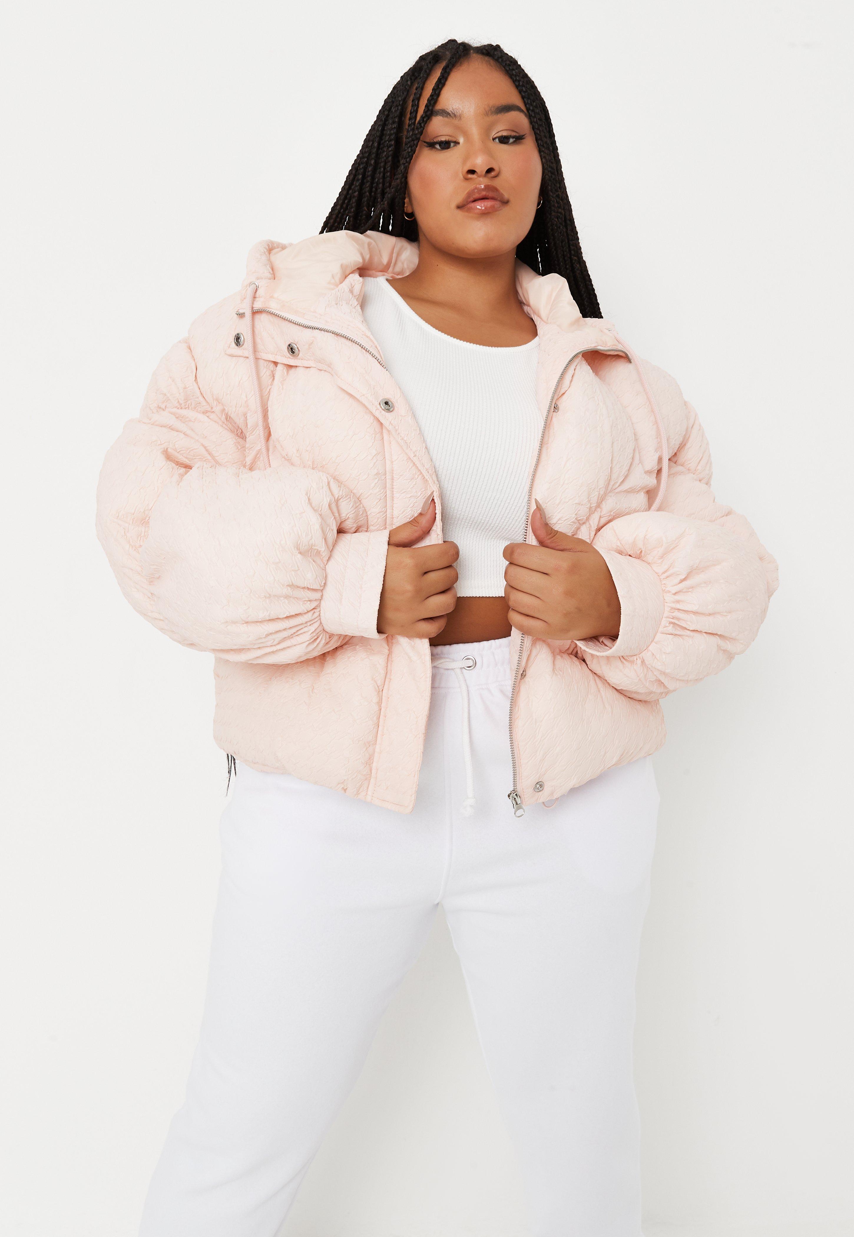 oversized pink puffer jacket