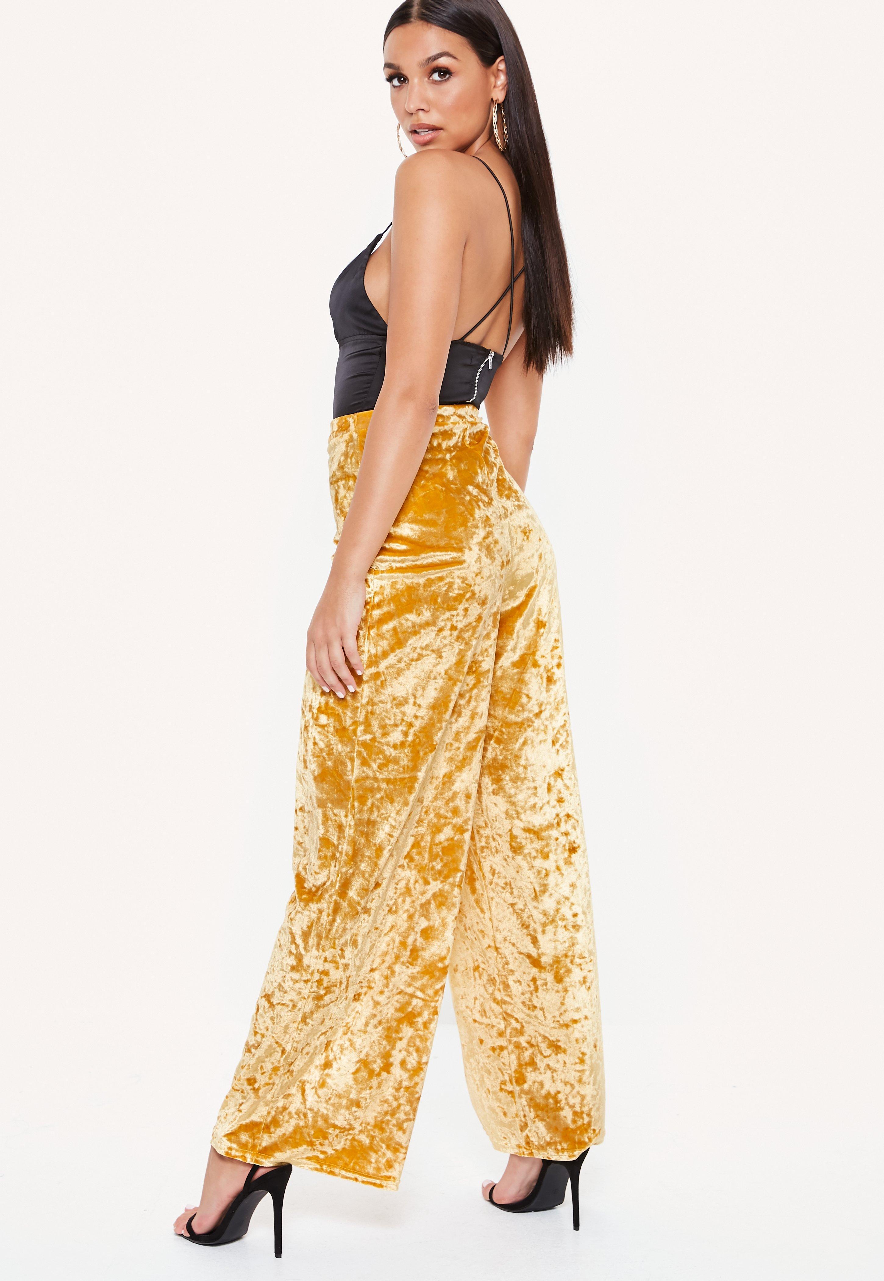 mustard yellow velvet pants