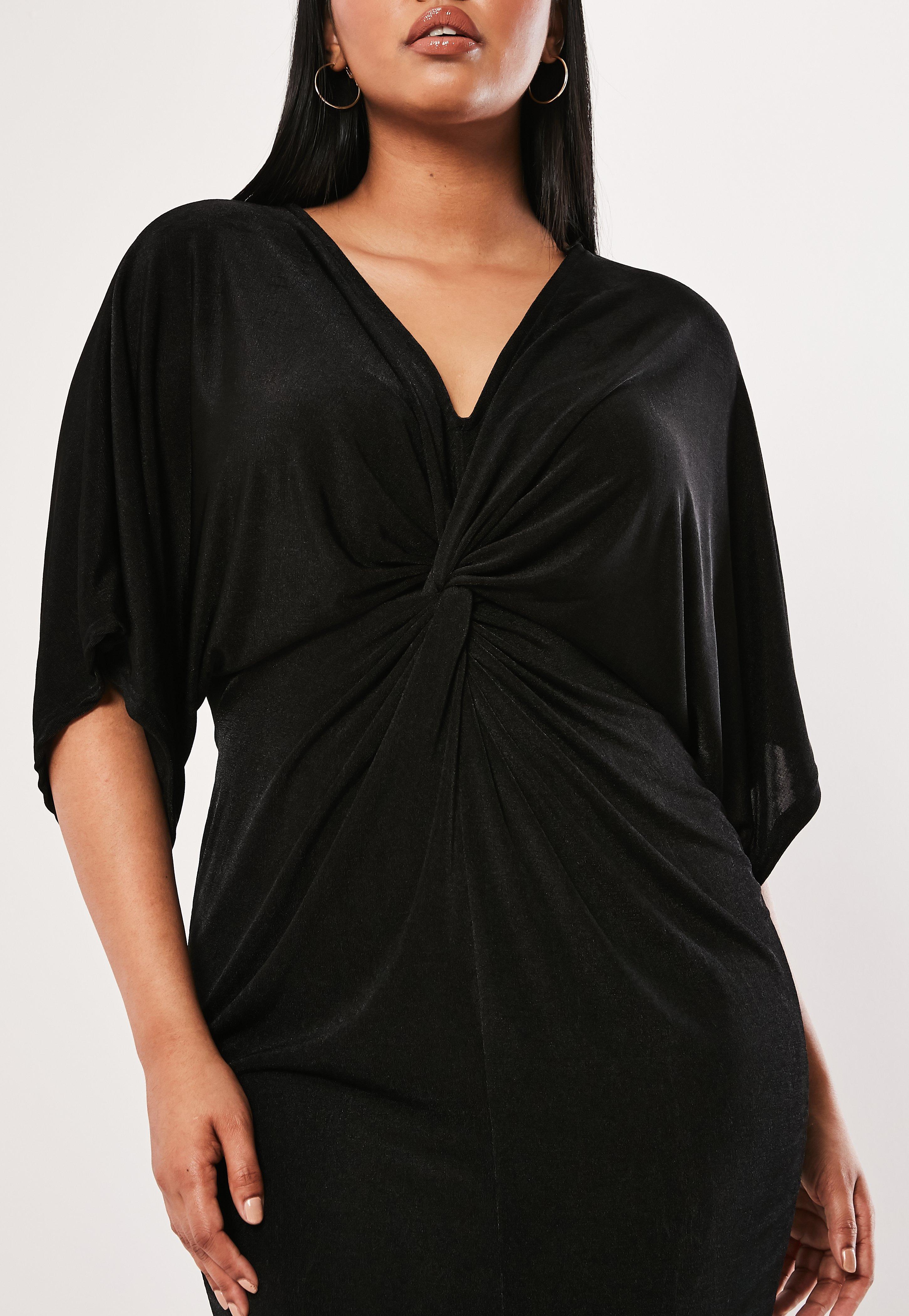 slinky kimono midi dress
