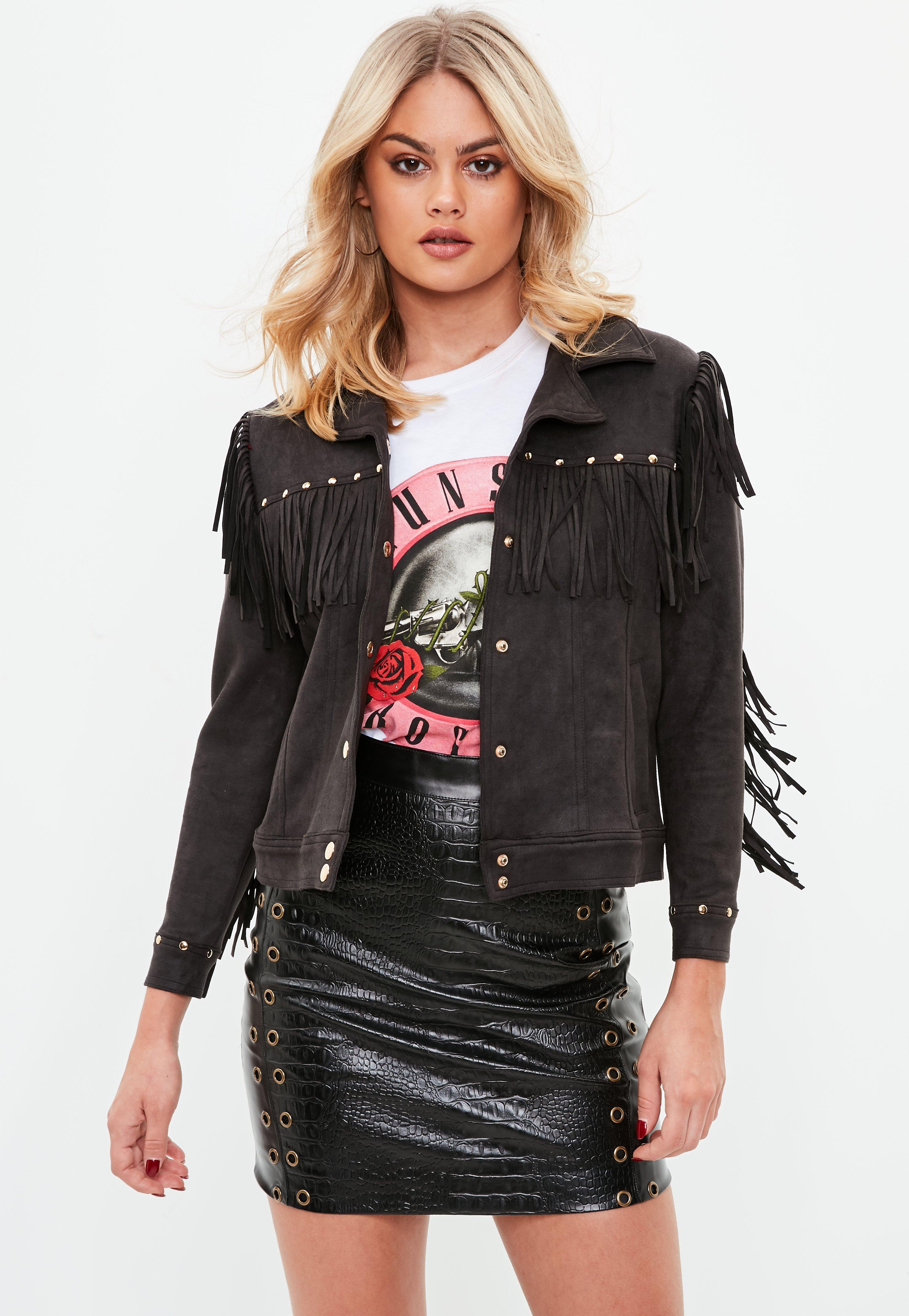 petite black suede jacket